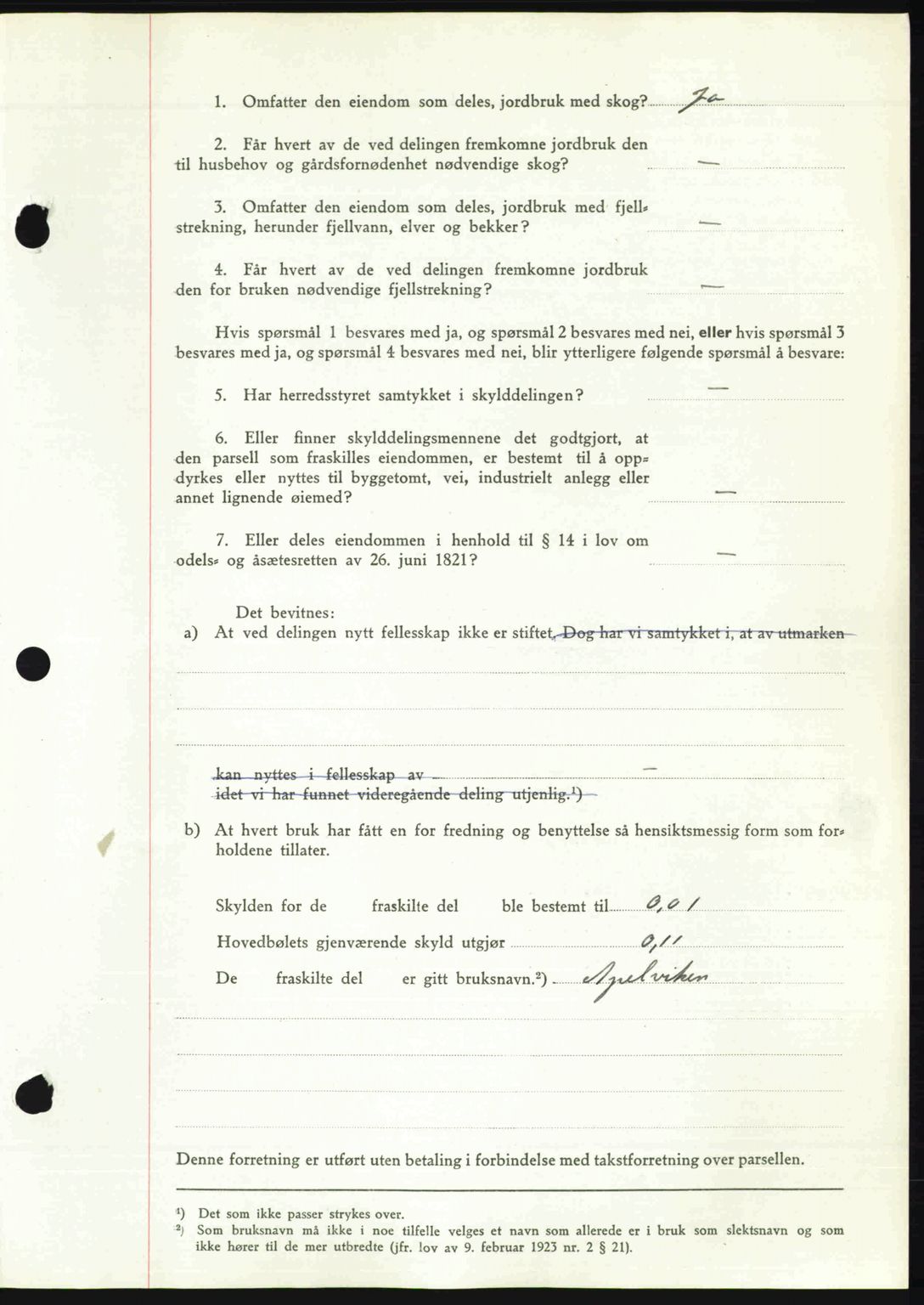 Nedenes sorenskriveri, AV/SAK-1221-0006/G/Gb/Gba/L0058: Mortgage book no. A10, 1947-1948, Diary no: : 1278/1947