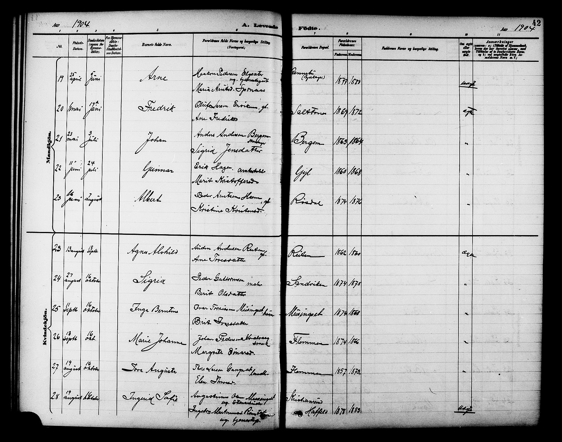 Ministerialprotokoller, klokkerbøker og fødselsregistre - Møre og Romsdal, AV/SAT-A-1454/586/L0992: Parish register (copy) no. 586C03, 1892-1909, p. 42