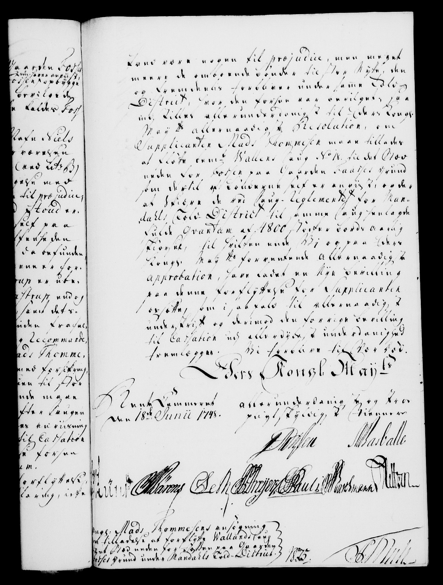 Rentekammeret, Kammerkanselliet, RA/EA-3111/G/Gf/Gfa/L0030: Norsk relasjons- og resolusjonsprotokoll (merket RK 52.30), 1748, p. 365