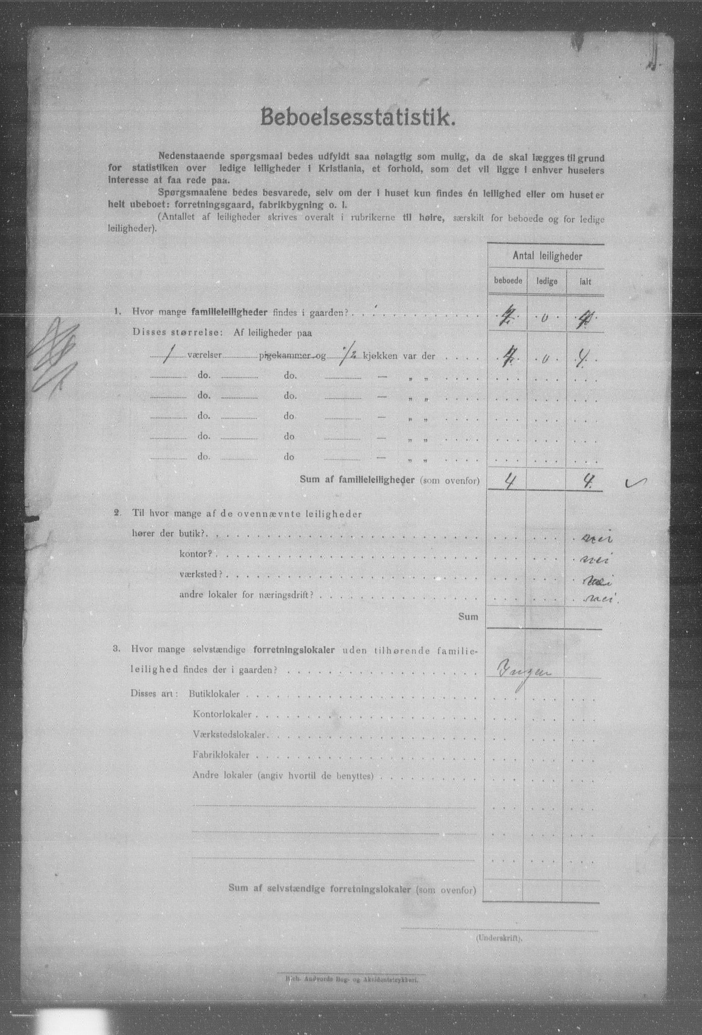 OBA, Municipal Census 1904 for Kristiania, 1904, p. 10