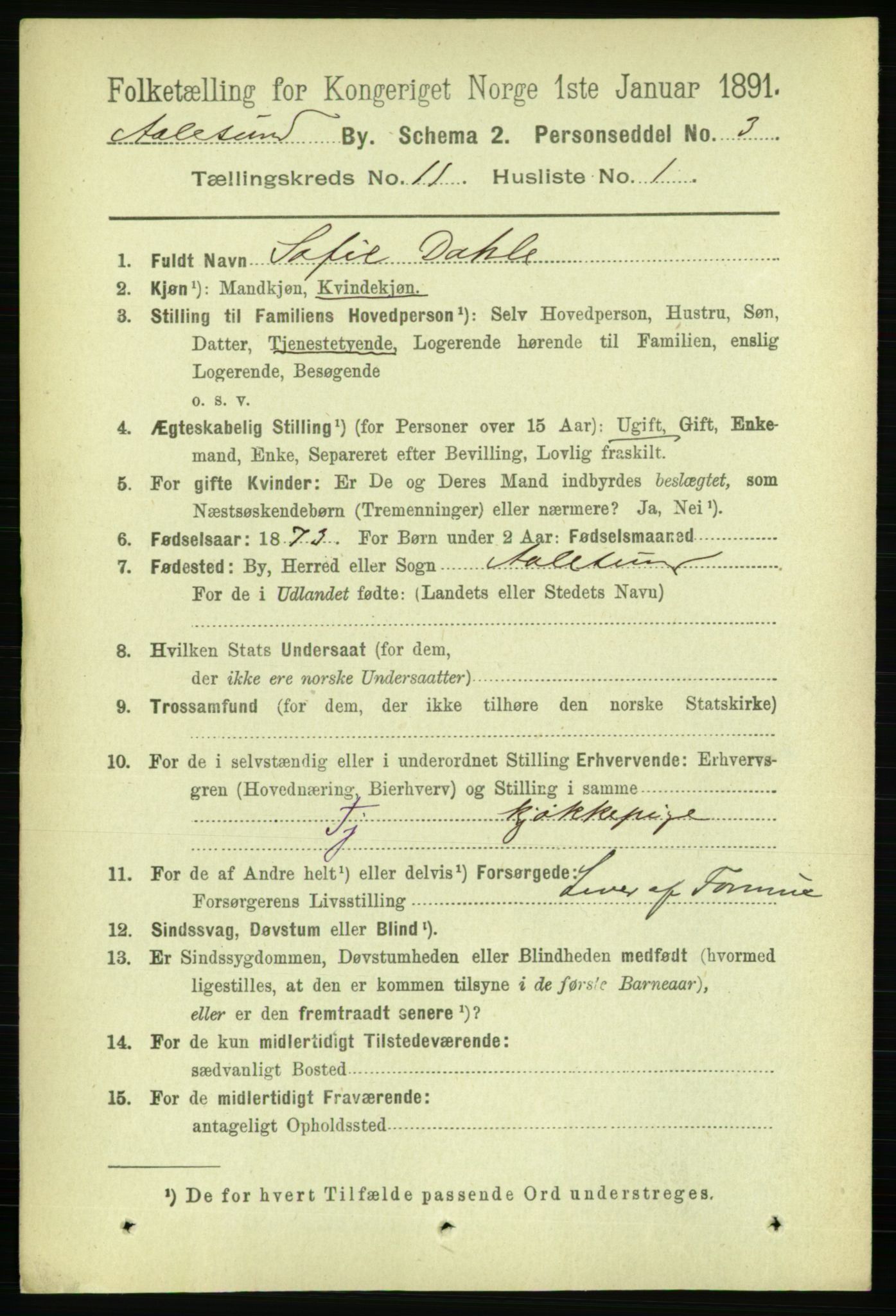 RA, 1891 census for 1501 Ålesund, 1891, p. 6867