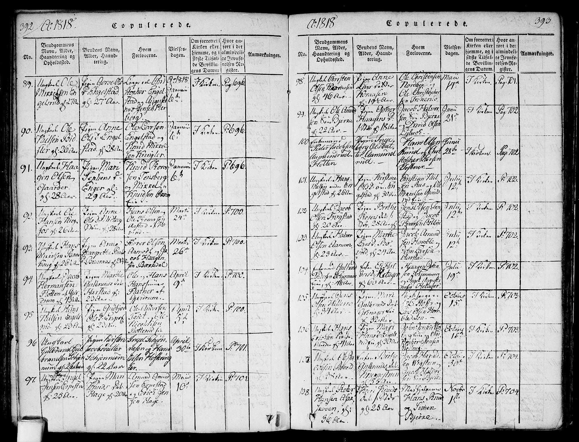 Nannestad prestekontor Kirkebøker, SAO/A-10414a/F/Fa/L0009: Parish register (official) no. I 9, 1815-1840, p. 392-393