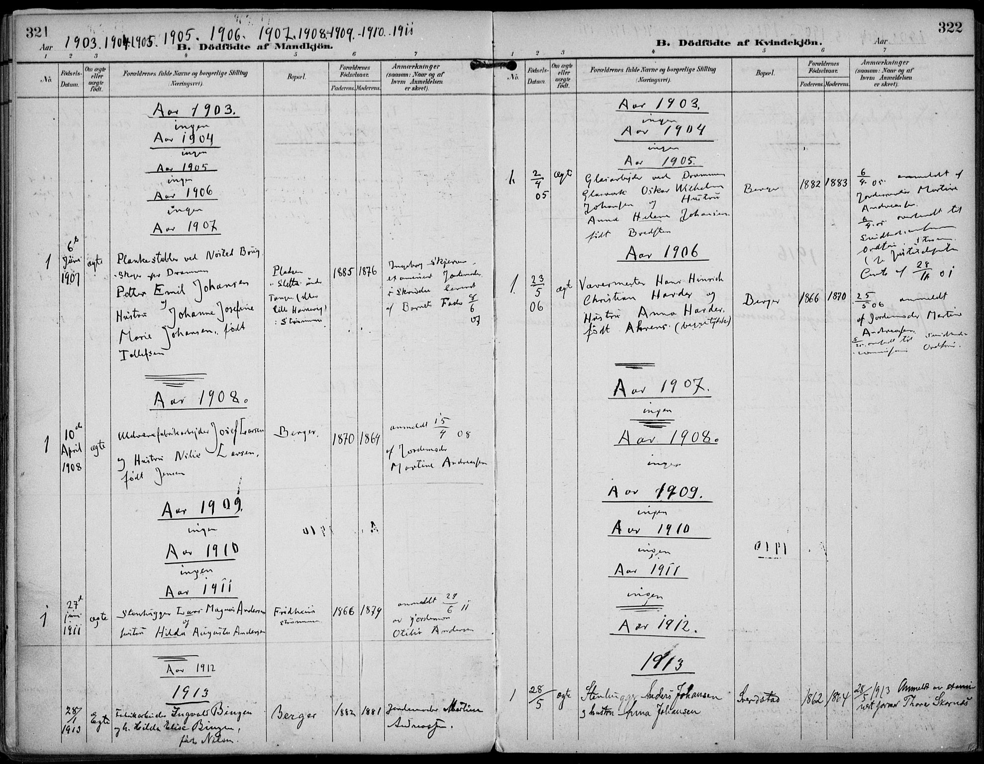 Strømm kirkebøker, AV/SAKO-A-322/F/Fa/L0005: Parish register (official) no. I 5, 1898-1919, p. 321-322