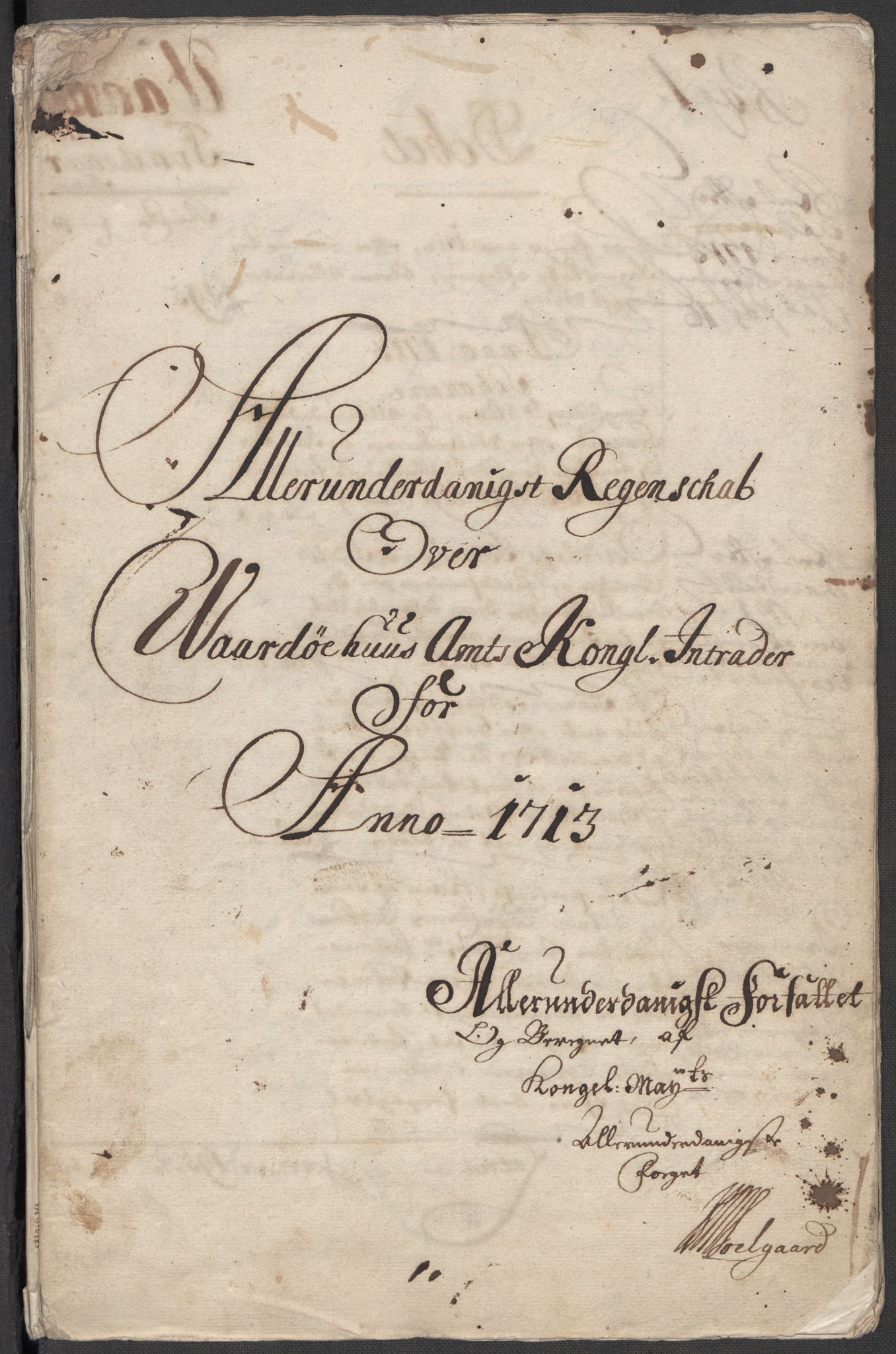 Rentekammeret inntil 1814, Reviderte regnskaper, Fogderegnskap, RA/EA-4092/R69/L4856: Fogderegnskap Finnmark/Vardøhus, 1713-1715, p. 3