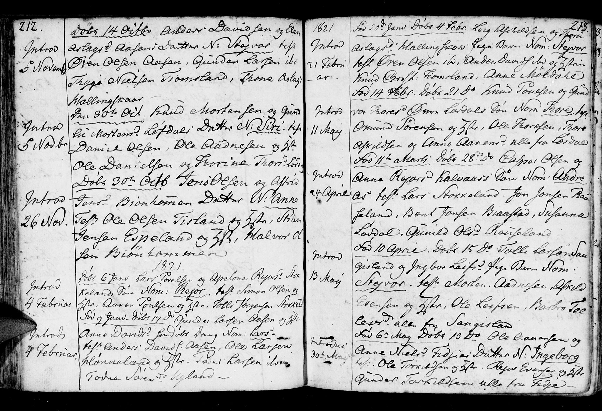 Holum sokneprestkontor, AV/SAK-1111-0022/F/Fa/Fab/L0004: Parish register (official) no. A 4, 1774-1847, p. 212-213