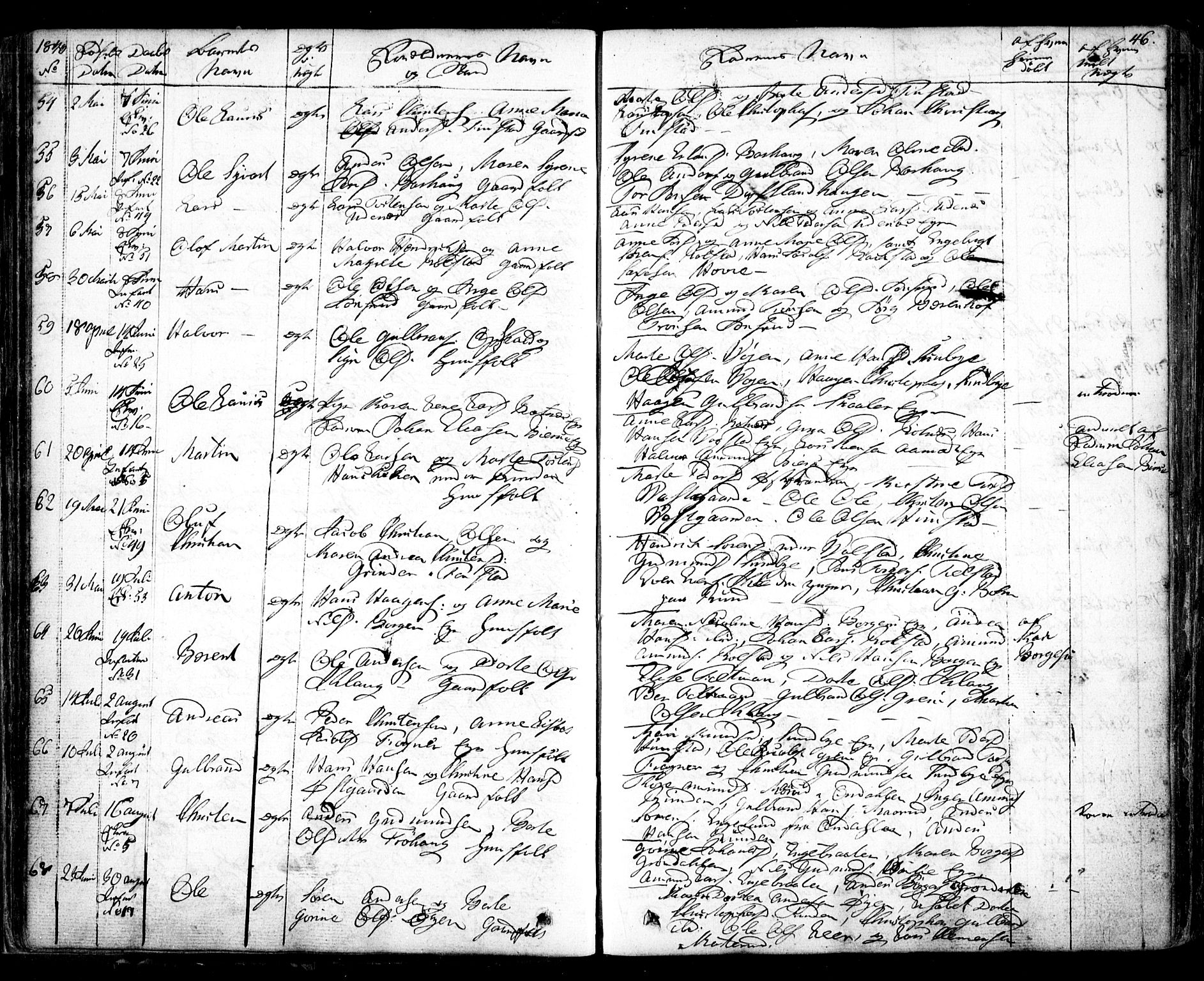 Nes prestekontor Kirkebøker, AV/SAO-A-10410/F/Fa/L0006: Parish register (official) no. I 6, 1833-1845, p. 46