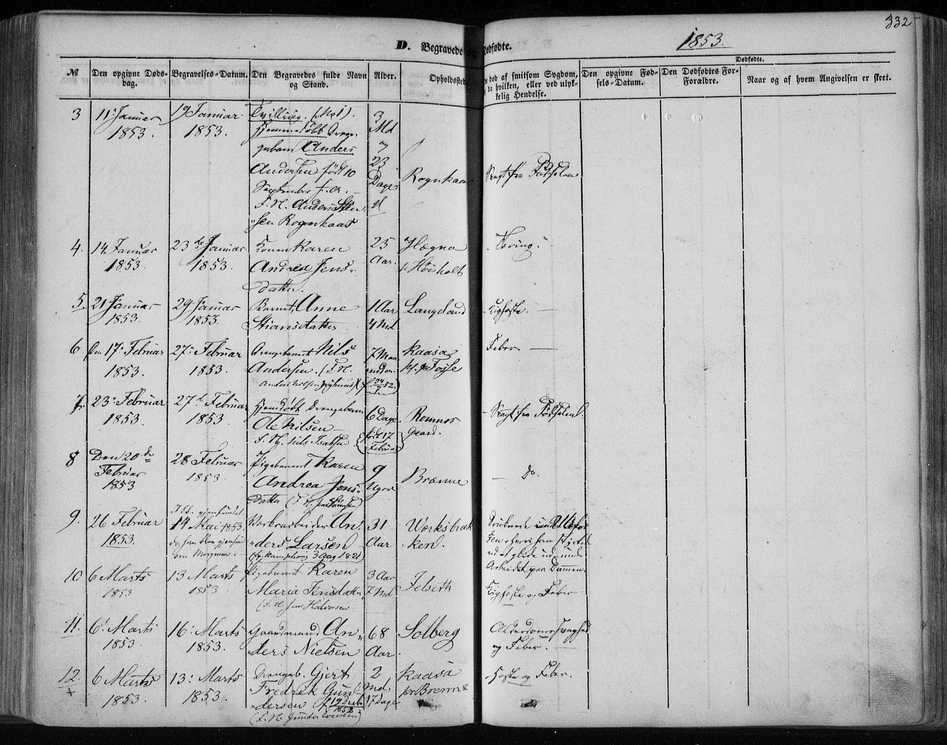 Holla kirkebøker, AV/SAKO-A-272/F/Fa/L0005: Parish register (official) no. 5, 1849-1860, p. 332