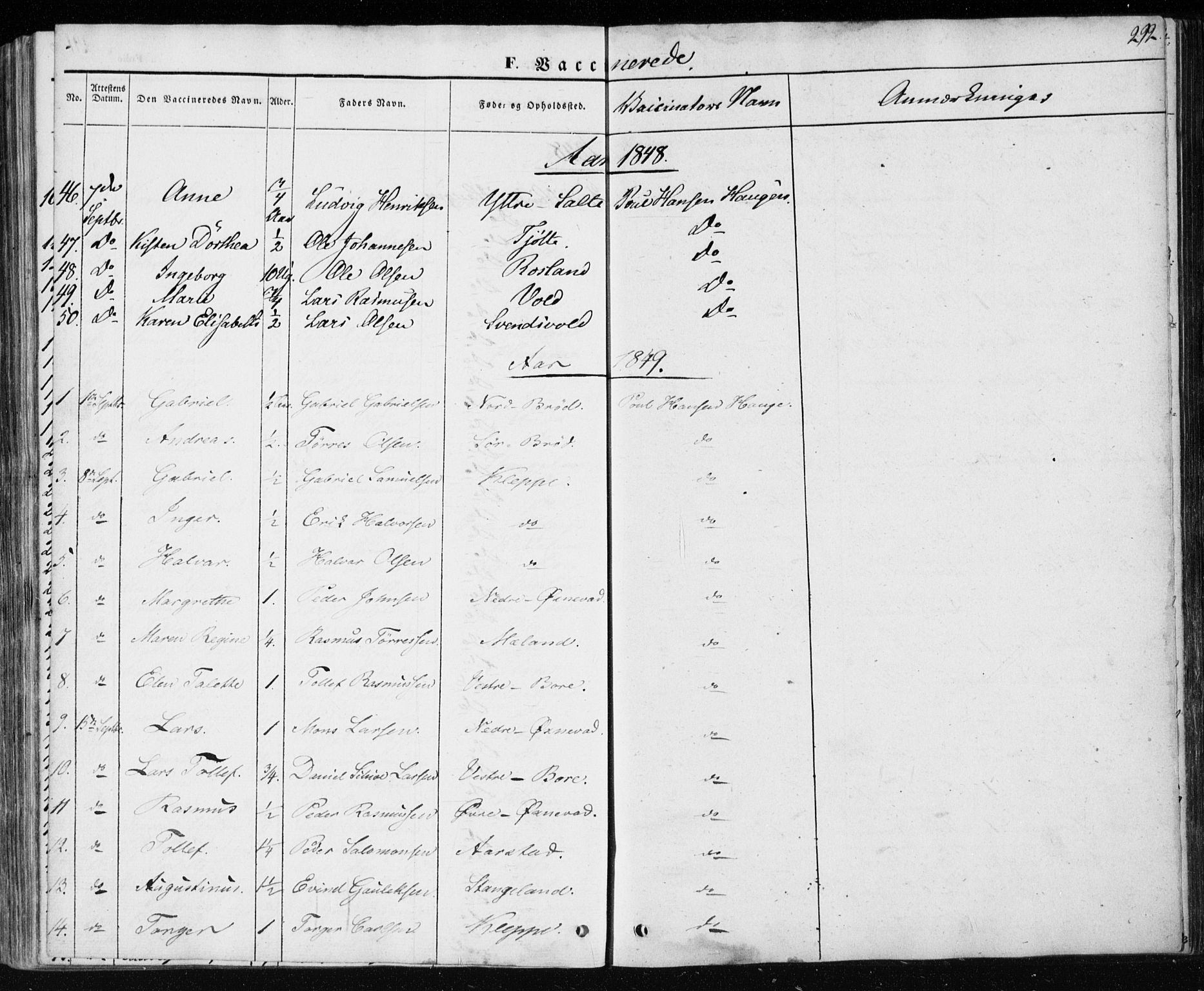Klepp sokneprestkontor, SAST/A-101803/001/3/30BA/L0004: Parish register (official) no. A 4, 1842-1852, p. 292