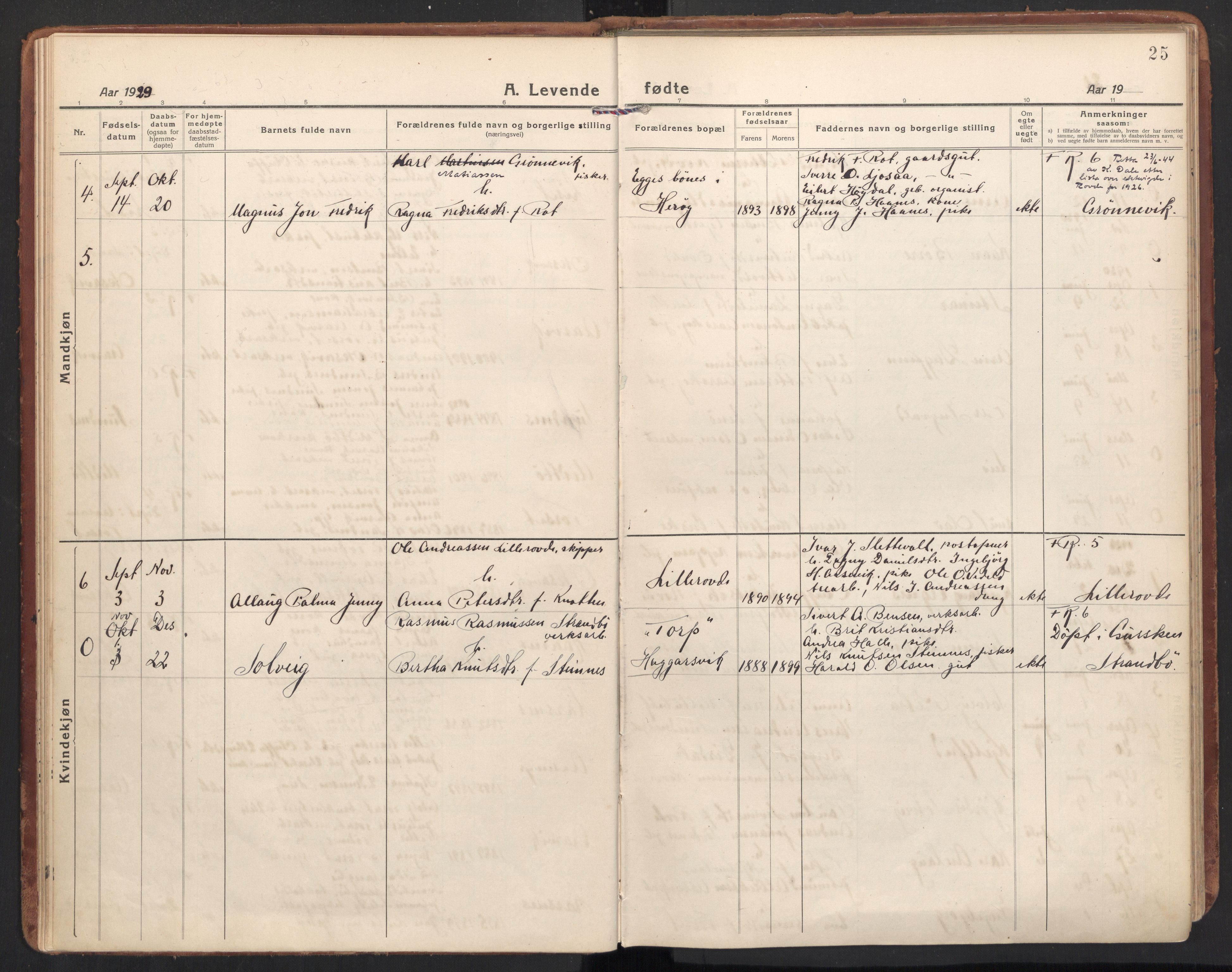 Ministerialprotokoller, klokkerbøker og fødselsregistre - Møre og Romsdal, AV/SAT-A-1454/504/L0058: Parish register (official) no. 504A05, 1920-1940, p. 25