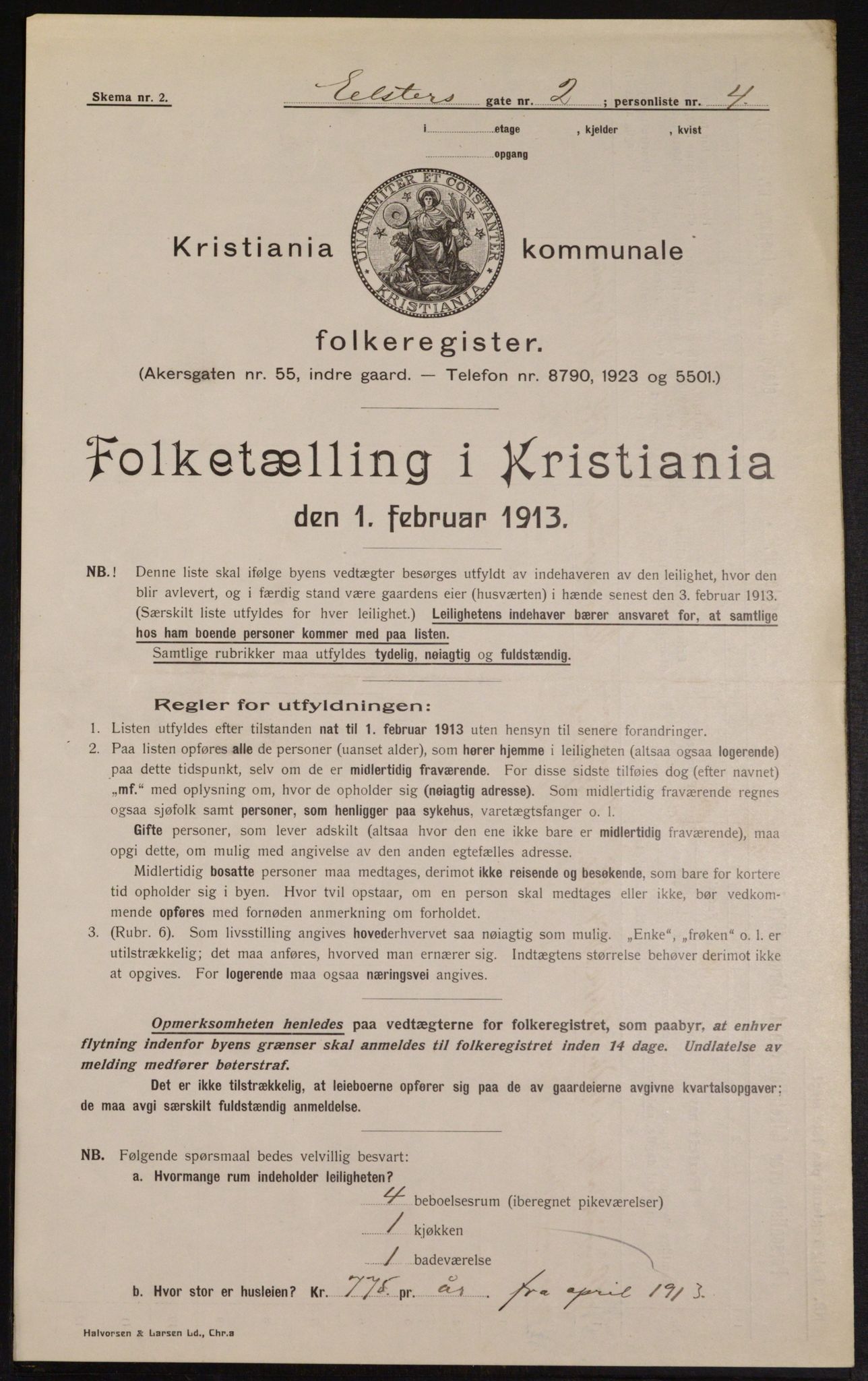 OBA, Municipal Census 1913 for Kristiania, 1913, p. 20967