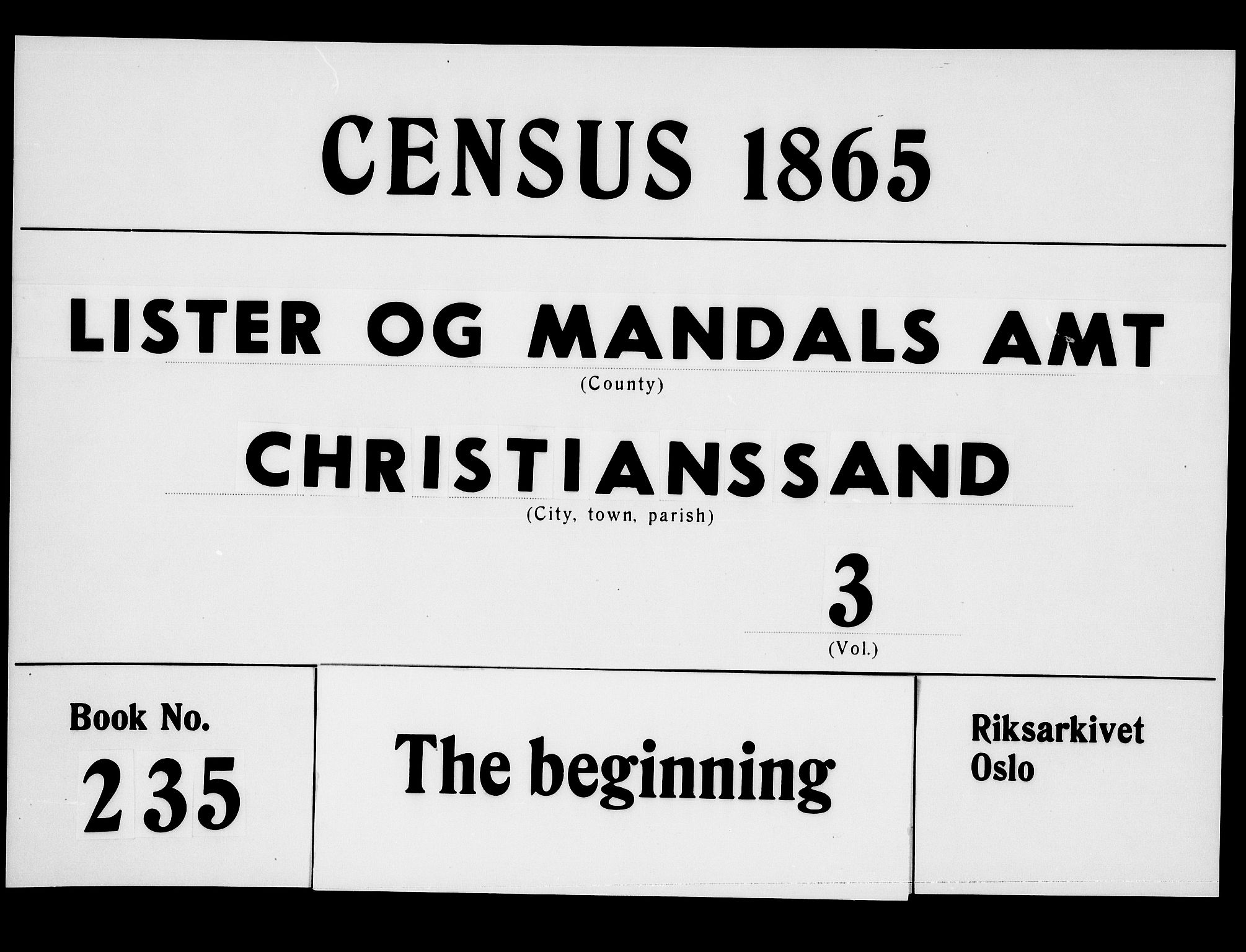 RA, 1865 census for Kristiansand, 1865, p. 1023