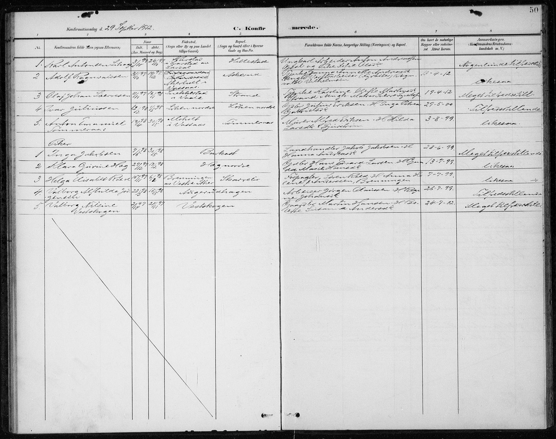 Botne kirkebøker, SAKO/A-340/F/Fb/L0002: Parish register (official) no. II 2, 1902-1915, p. 50