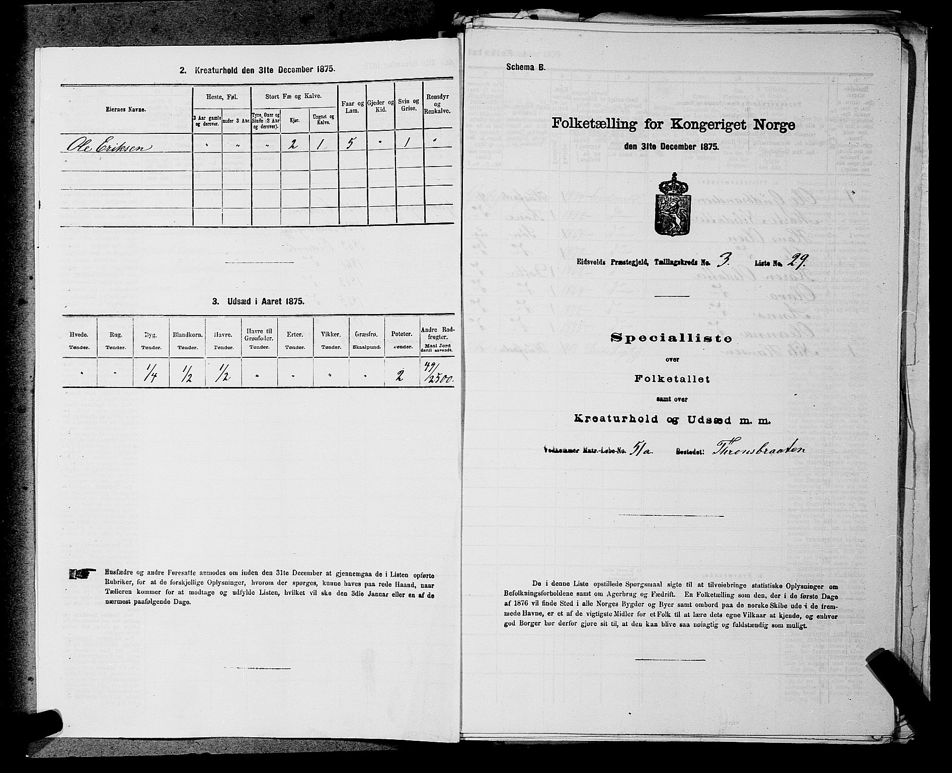 RA, 1875 census for 0237P Eidsvoll, 1875, p. 428