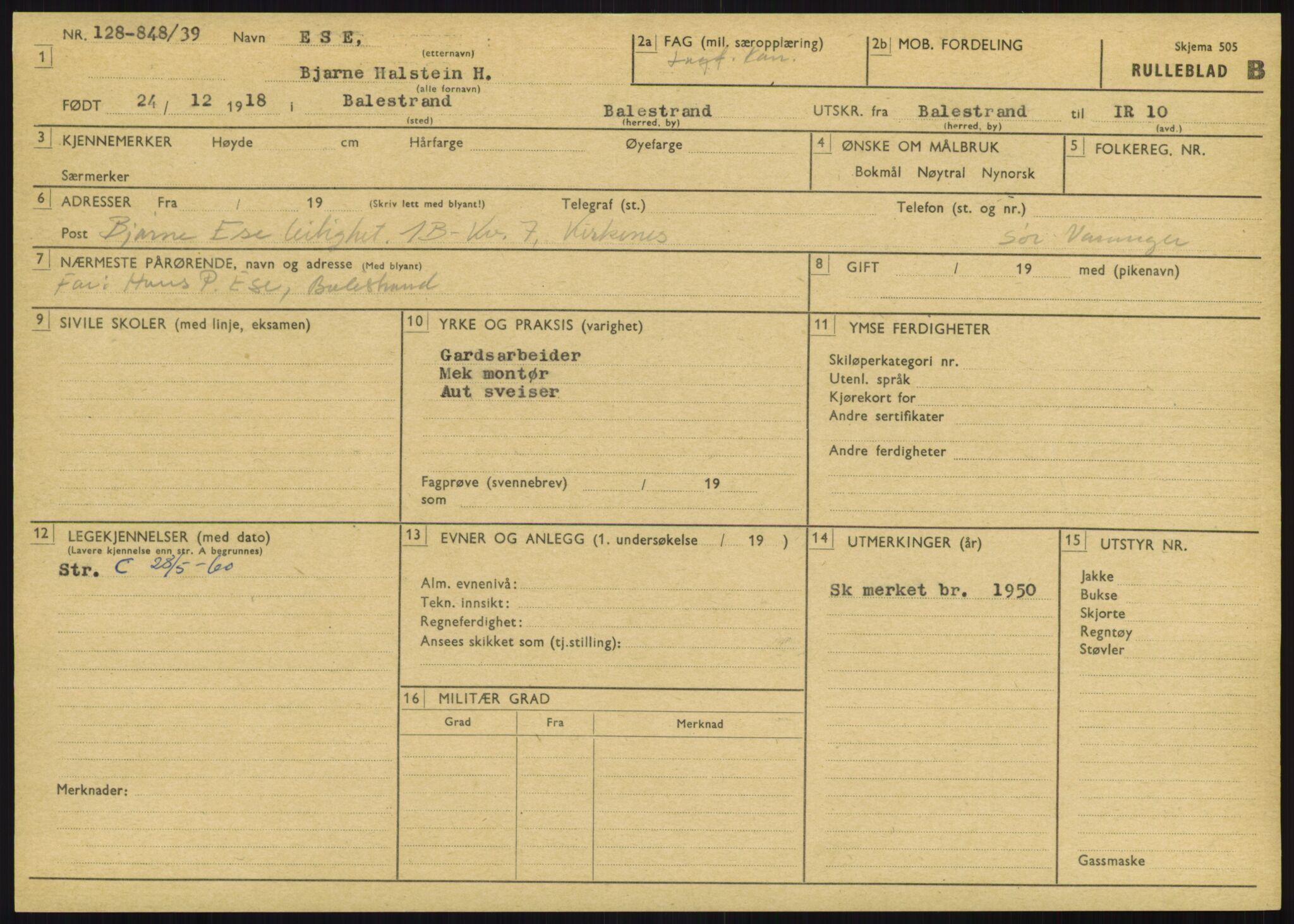 Forsvaret, Varanger bataljon, AV/RA-RAFA-2258/1/D/L0446: Rulleblad for menige født 1917-1919, 1917-1919, p. 338