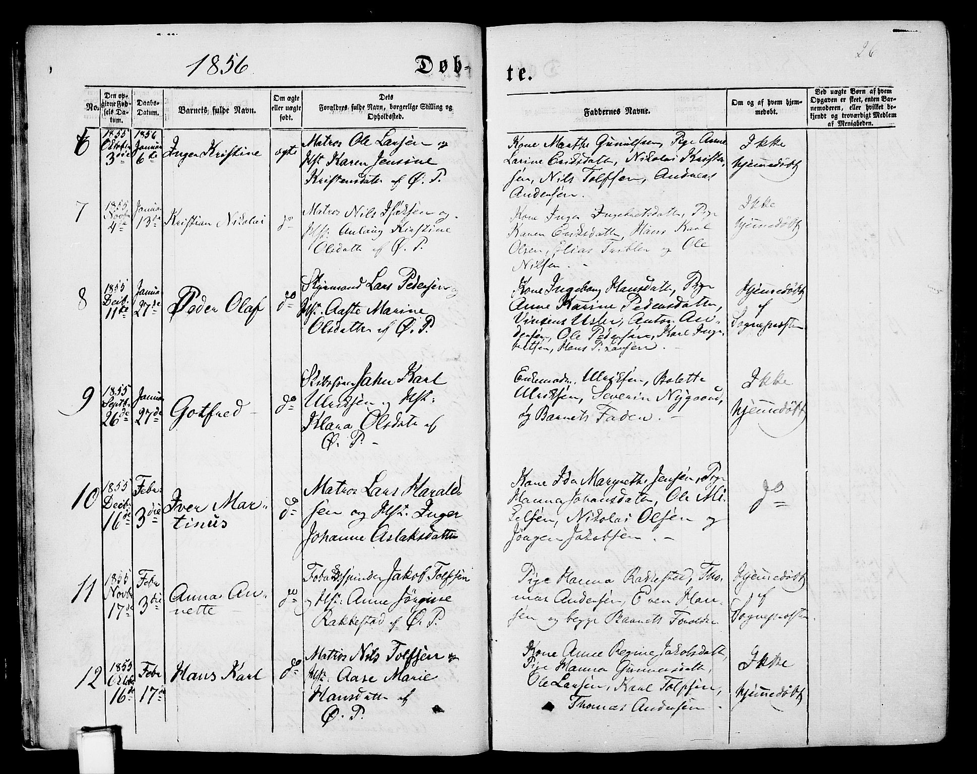 Porsgrunn kirkebøker , SAKO/A-104/G/Gb/L0004: Parish register (copy) no. II 4, 1853-1882, p. 26