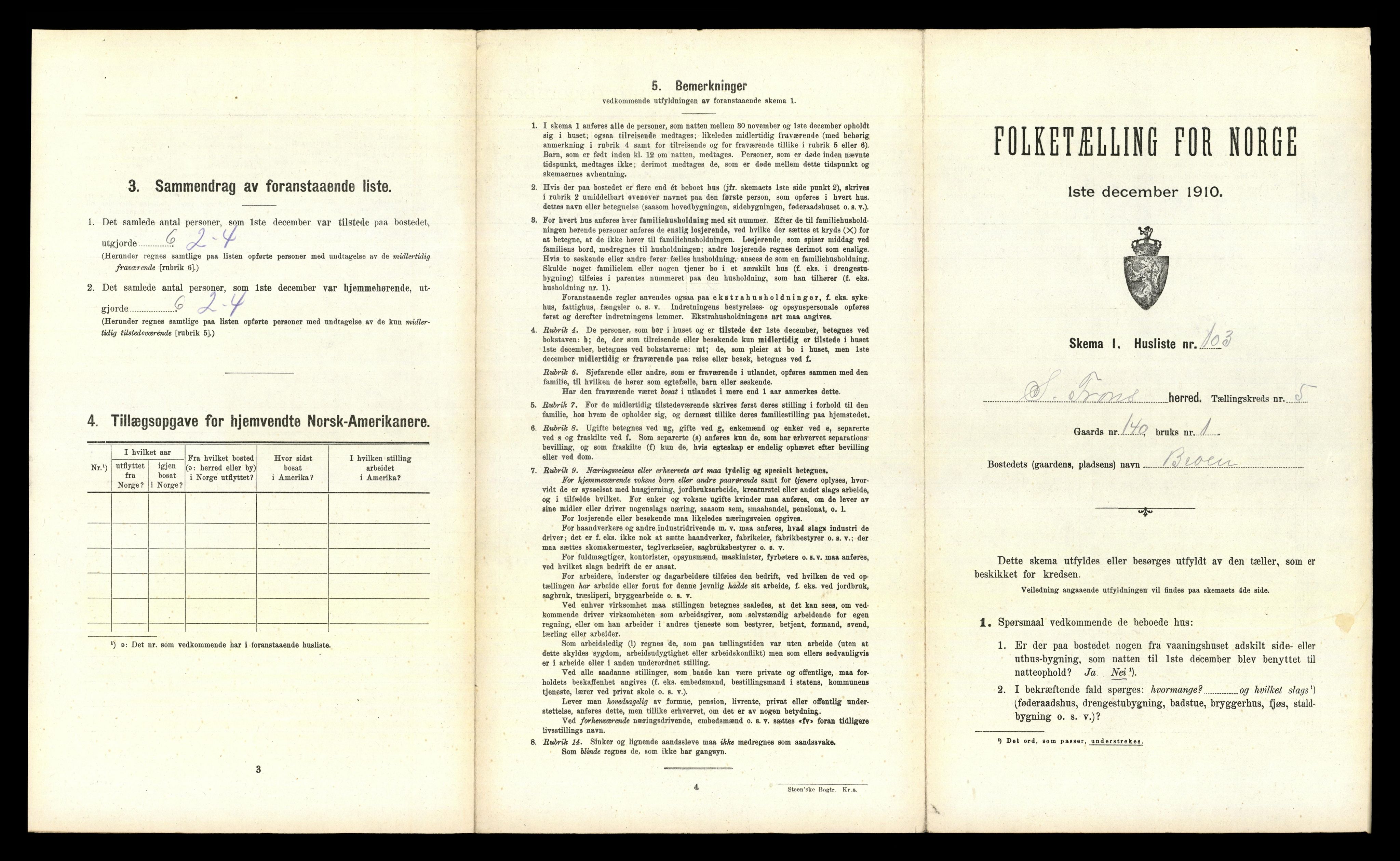 RA, 1910 census for Sør-Fron, 1910, p. 736