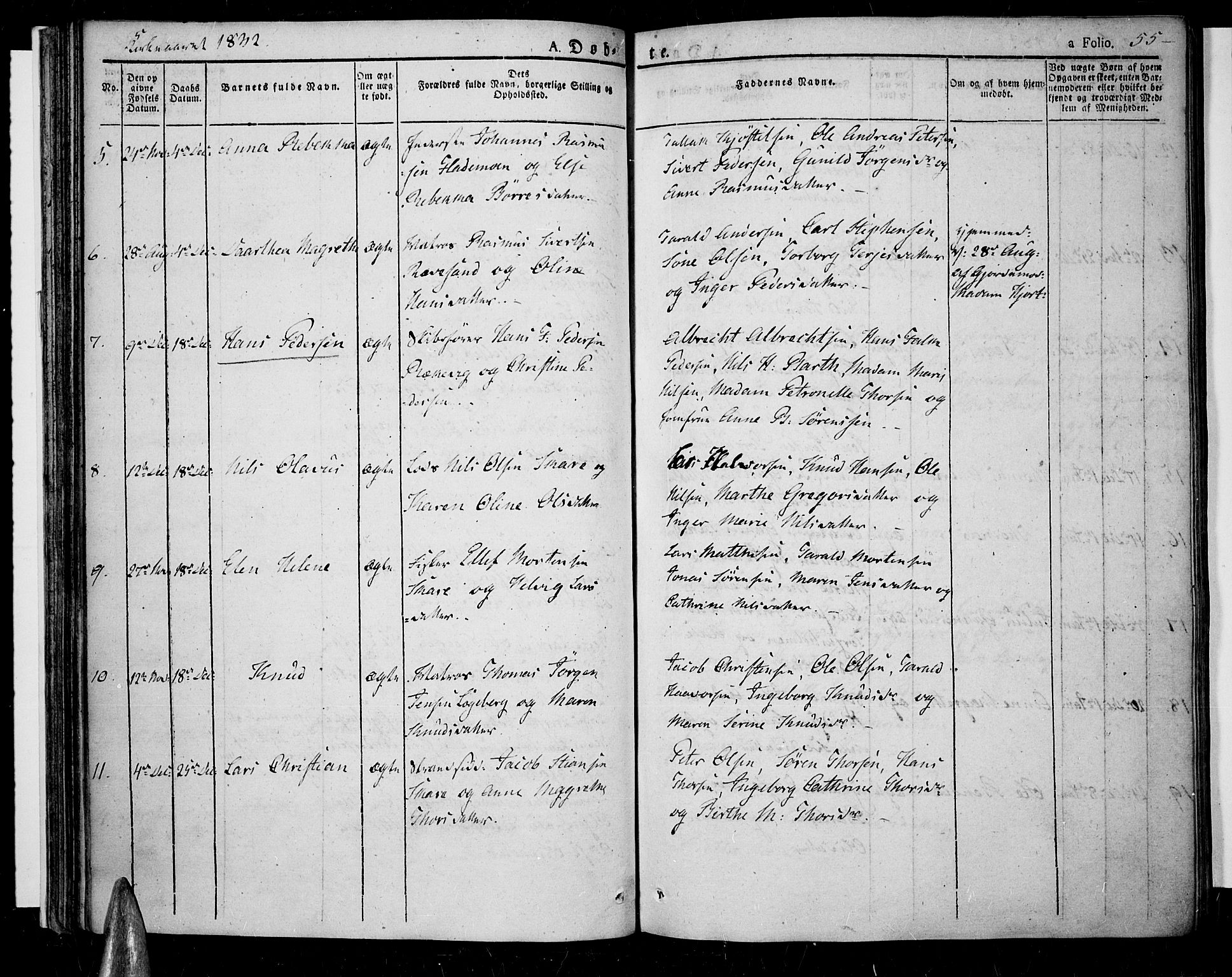 Tromøy sokneprestkontor, SAK/1111-0041/F/Fa/L0003: Parish register (official) no. A 3, 1825-1837, p. 55