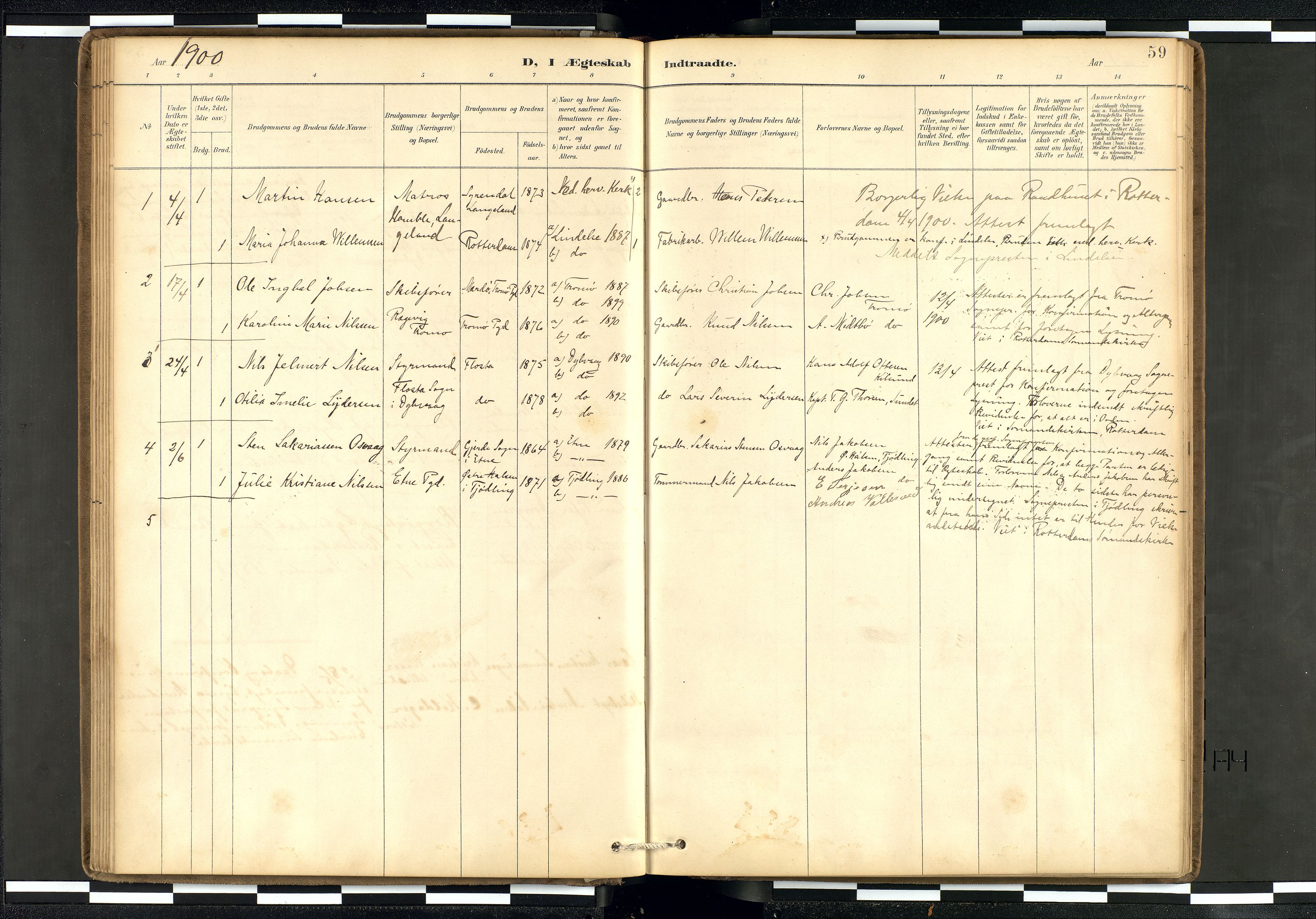 Den norske sjømannsmisjon i utlandet/Hollandske havner (Amsterdam-Rotterdam-Europort), AV/SAB-SAB/PA-0106/H/Ha/Haa/L0002: Parish register (official) no. A 2, 1887-1907, p. 58b-59a