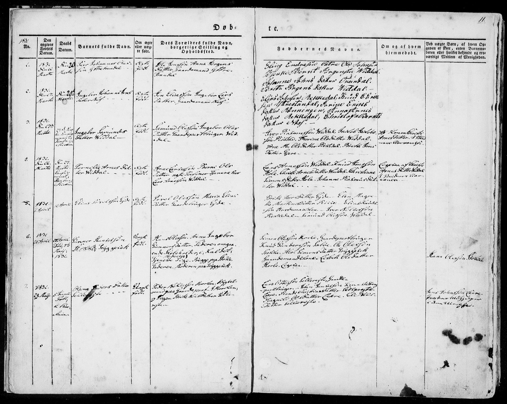 Ministerialprotokoller, klokkerbøker og fødselsregistre - Møre og Romsdal, SAT/A-1454/515/L0208: Parish register (official) no. 515A04, 1830-1846, p. 11