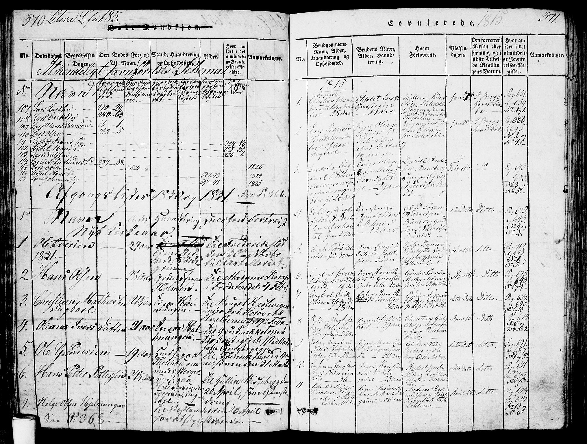 Berg prestekontor Kirkebøker, SAO/A-10902/G/Ga/L0001: Parish register (copy) no. I 1, 1815-1832, p. 370-371