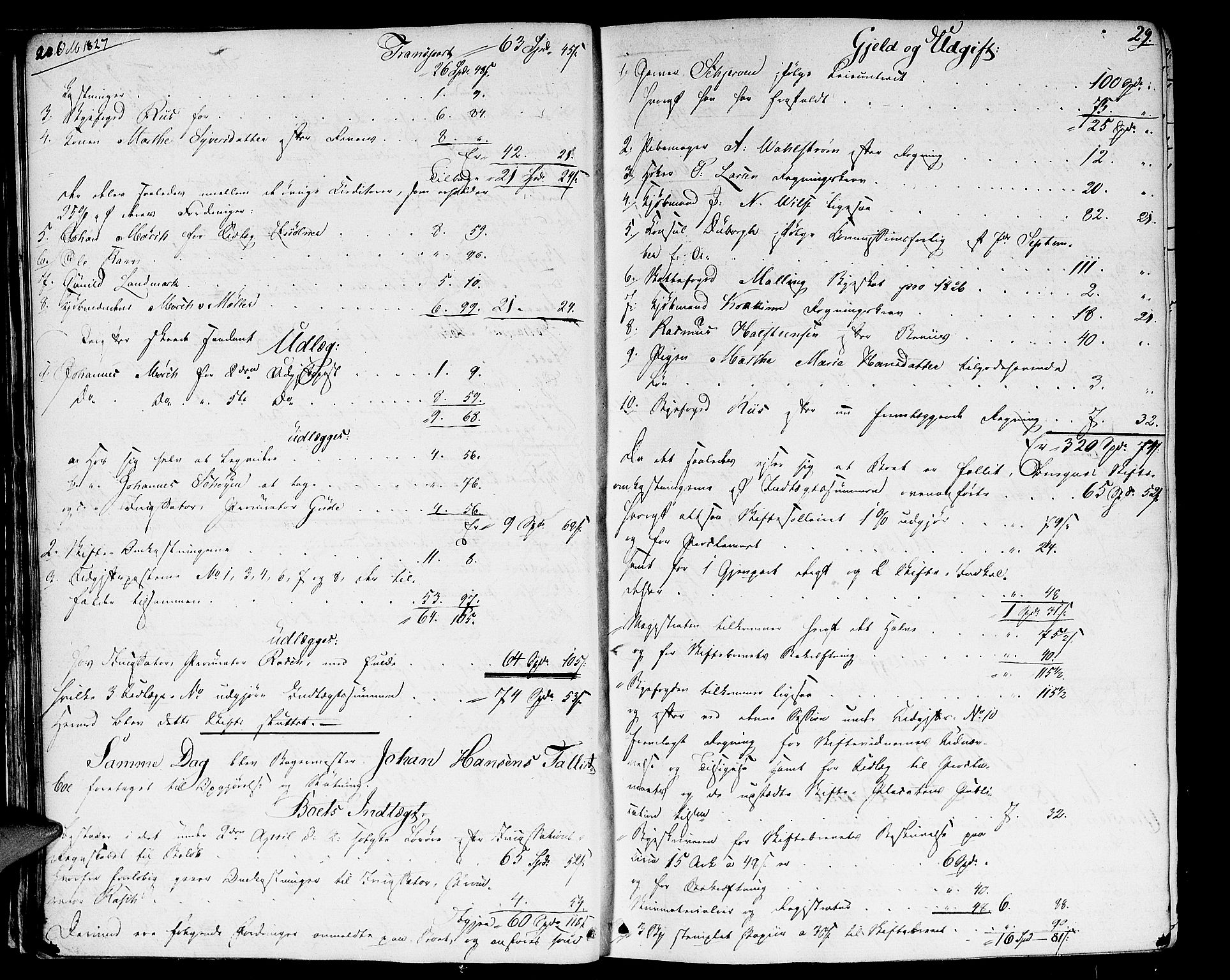 Oslo skifterett, AV/SAO-A-10383/H/Hd/Hda/L0001a: Skifteutlodningsprotokoll, 1827-1839, p. 28b-29a