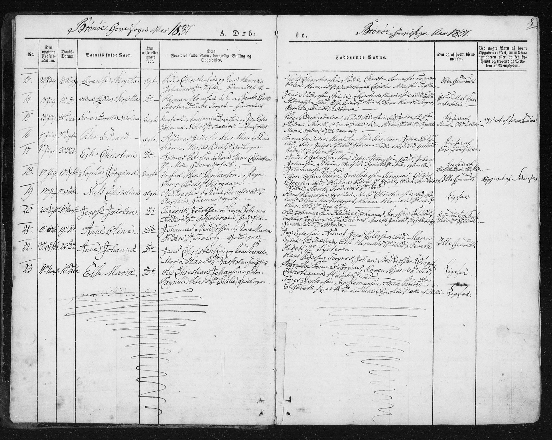 Ministerialprotokoller, klokkerbøker og fødselsregistre - Nordland, AV/SAT-A-1459/813/L0198: Parish register (official) no. 813A08, 1834-1874, p. 8