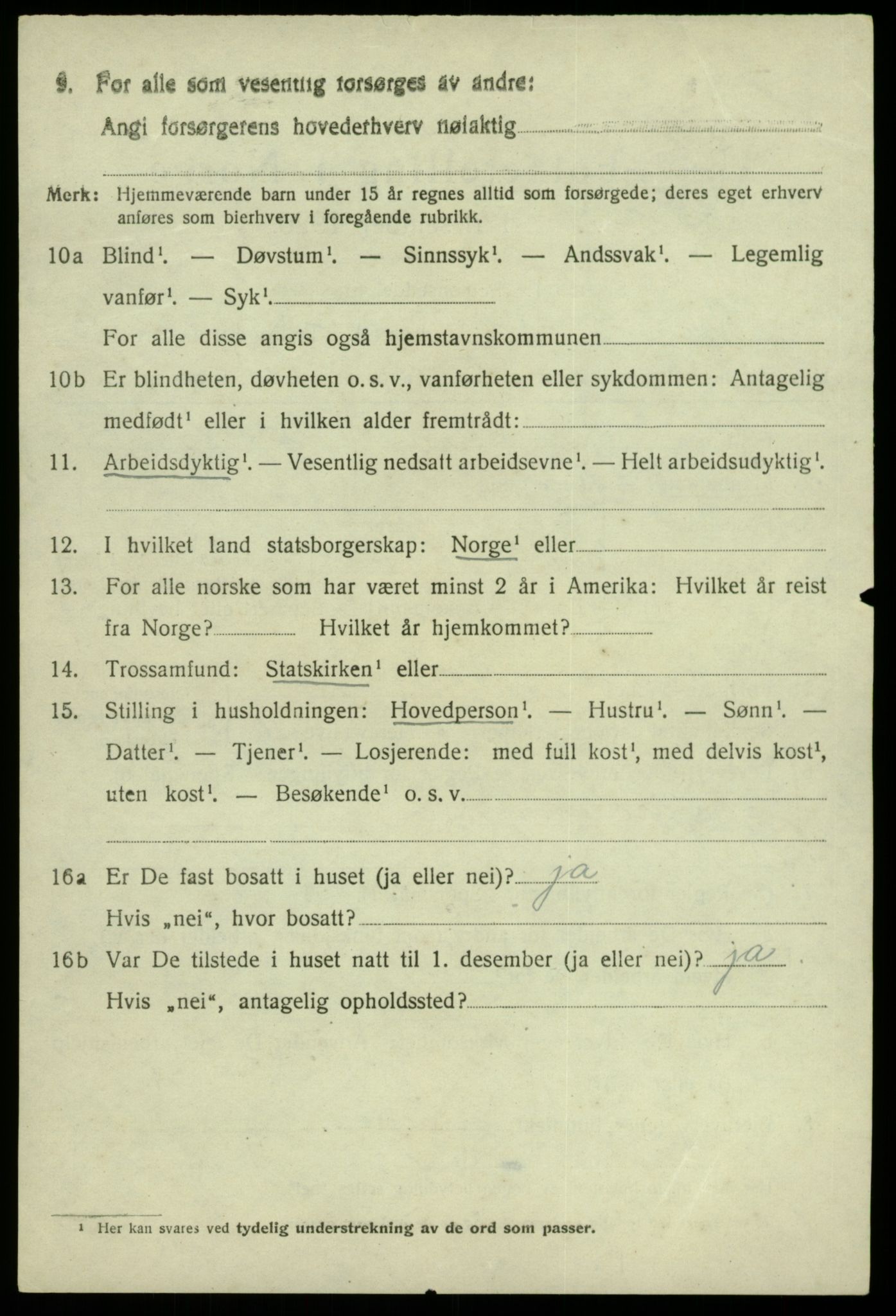 SAB, 1920 census for Kvam, 1920, p. 8662