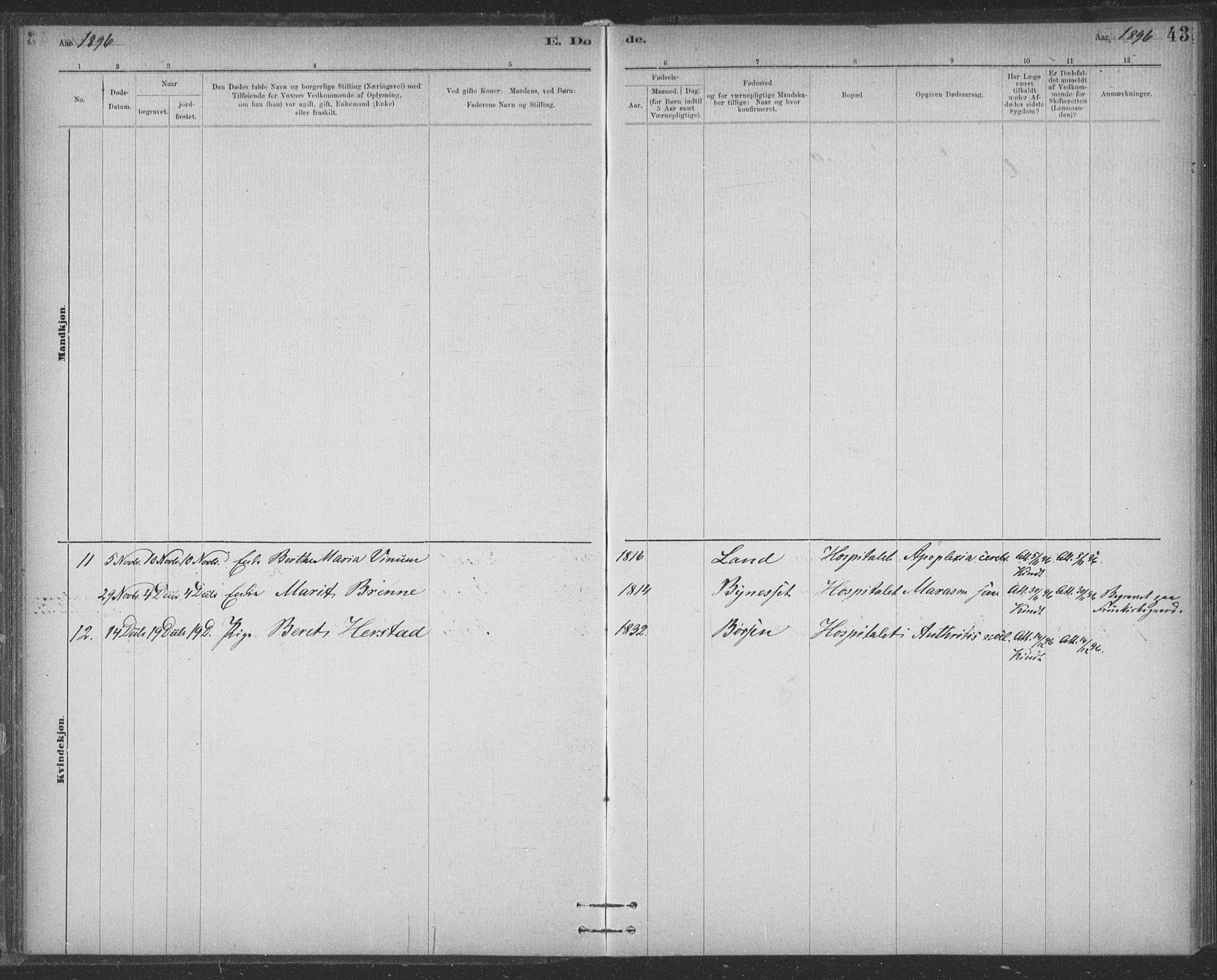 Ministerialprotokoller, klokkerbøker og fødselsregistre - Sør-Trøndelag, AV/SAT-A-1456/623/L0470: Parish register (official) no. 623A04, 1884-1938, p. 43