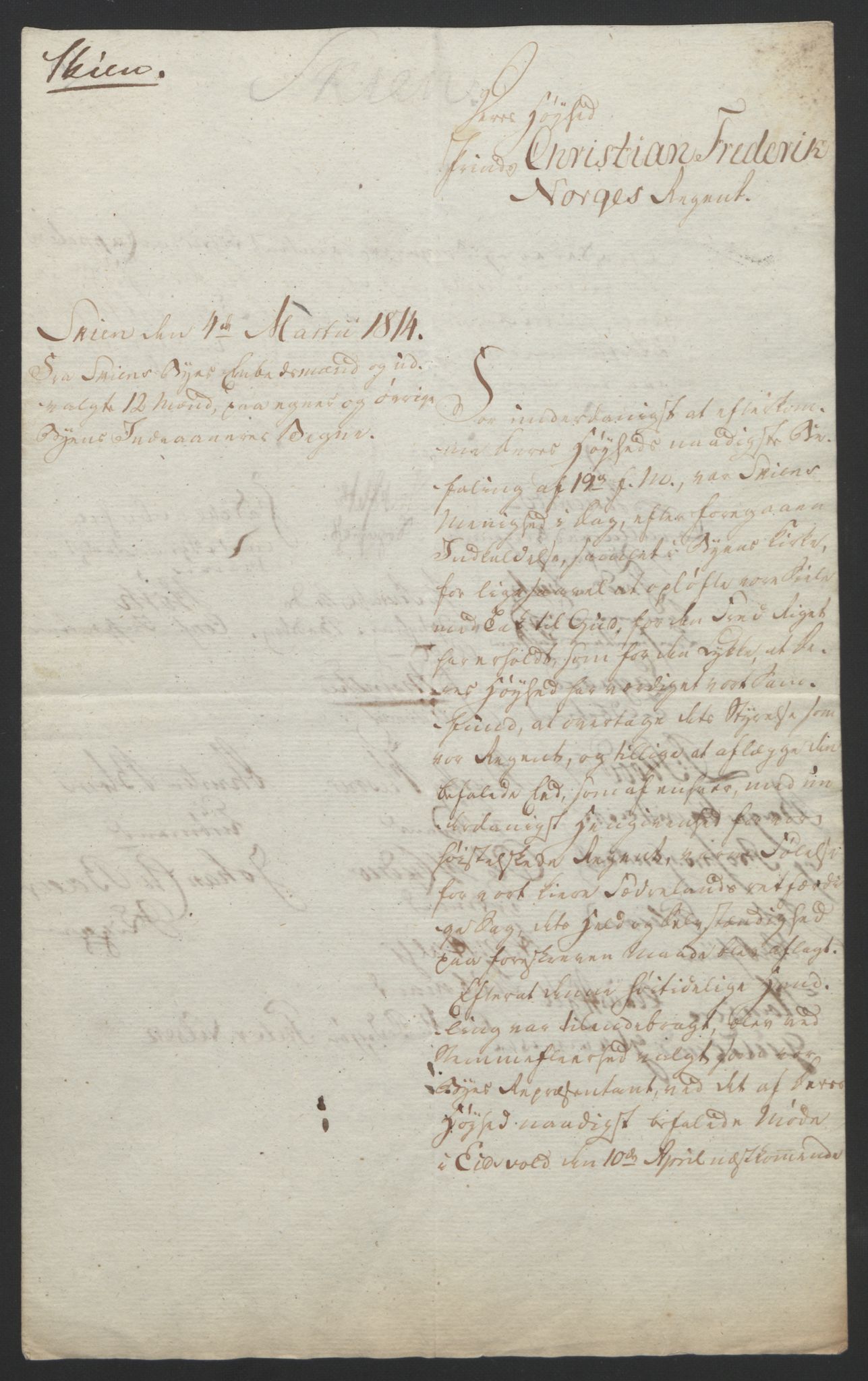 Statsrådssekretariatet, RA/S-1001/D/Db/L0007: Fullmakter for Eidsvollsrepresentantene i 1814. , 1814, p. 37