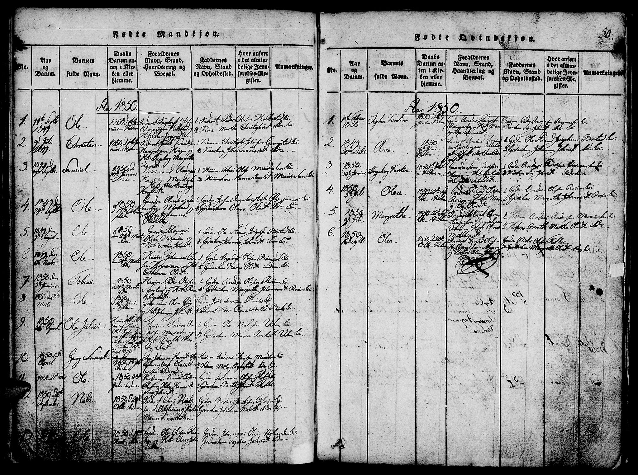 Ministerialprotokoller, klokkerbøker og fødselsregistre - Nord-Trøndelag, AV/SAT-A-1458/765/L0562: Parish register (copy) no. 765C01, 1817-1851, p. 50