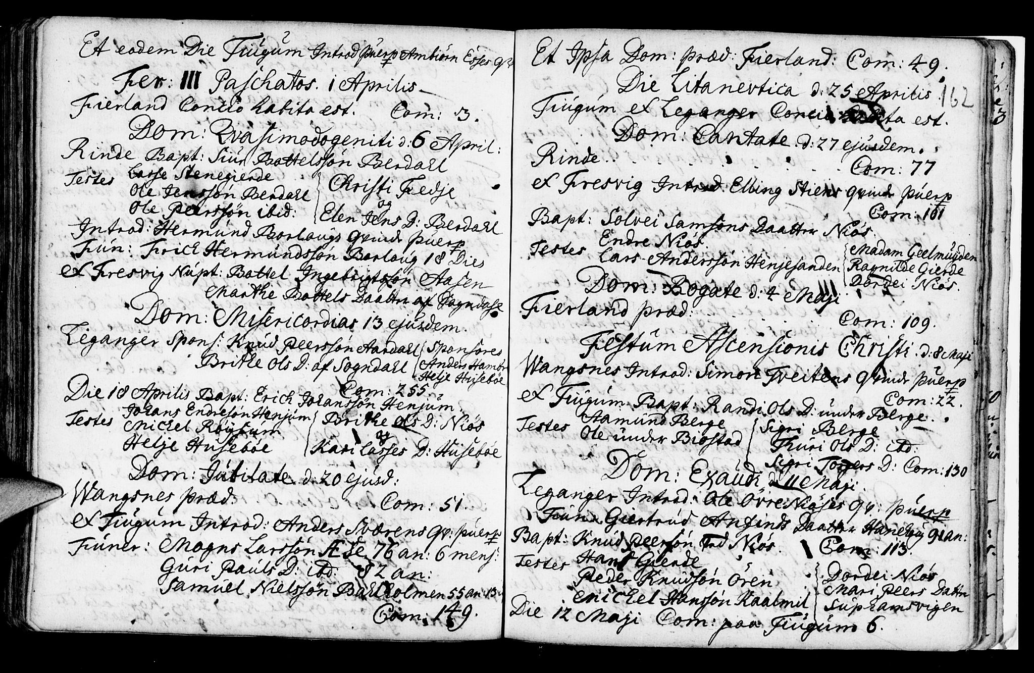 Leikanger sokneprestembete, AV/SAB-A-81001/H/Haa/Haaa/L0002: Parish register (official) no. A 2, 1735-1756, p. 162