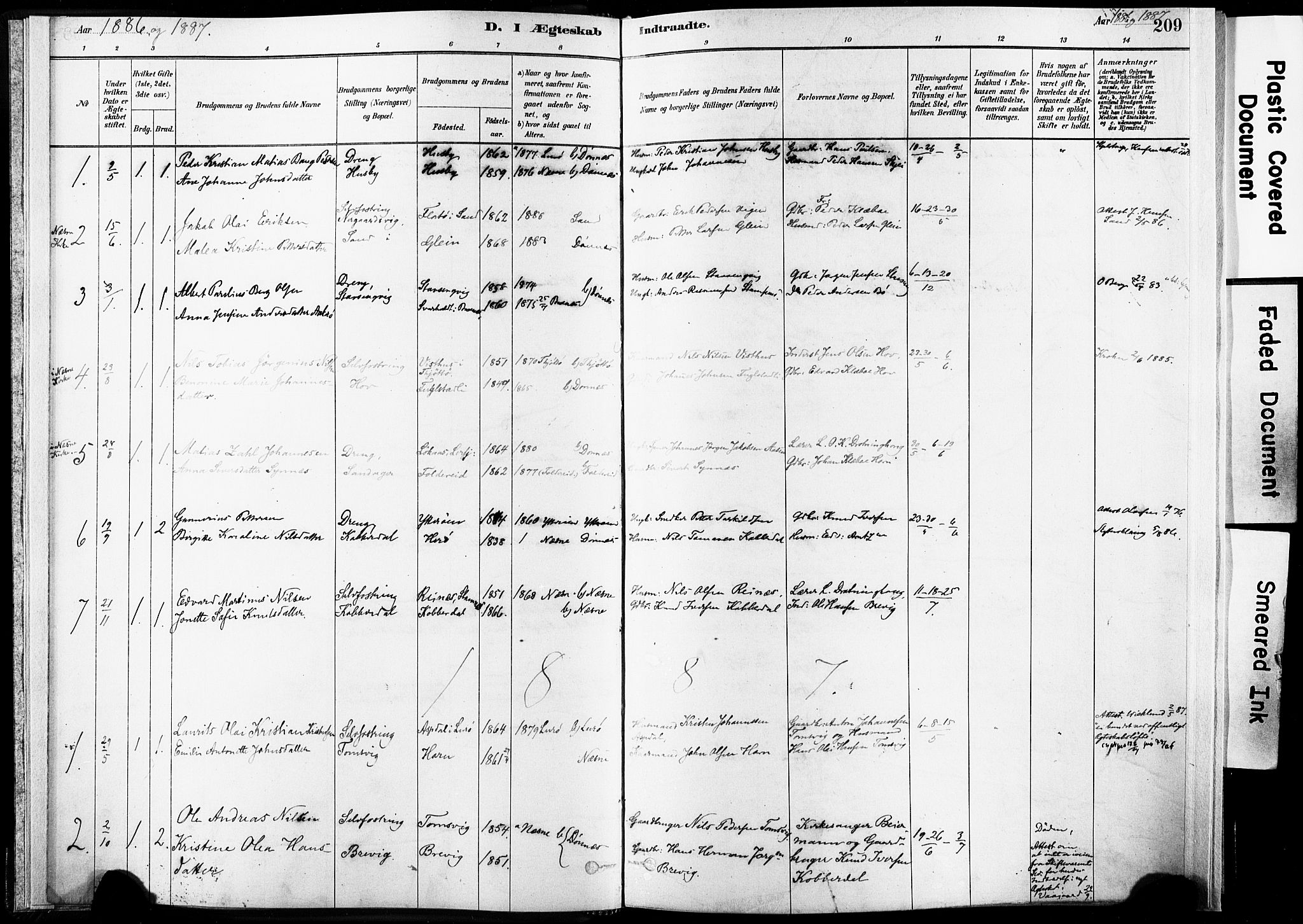 Ministerialprotokoller, klokkerbøker og fødselsregistre - Nordland, AV/SAT-A-1459/835/L0526: Parish register (official) no. 835A03II, 1881-1910, p. 209