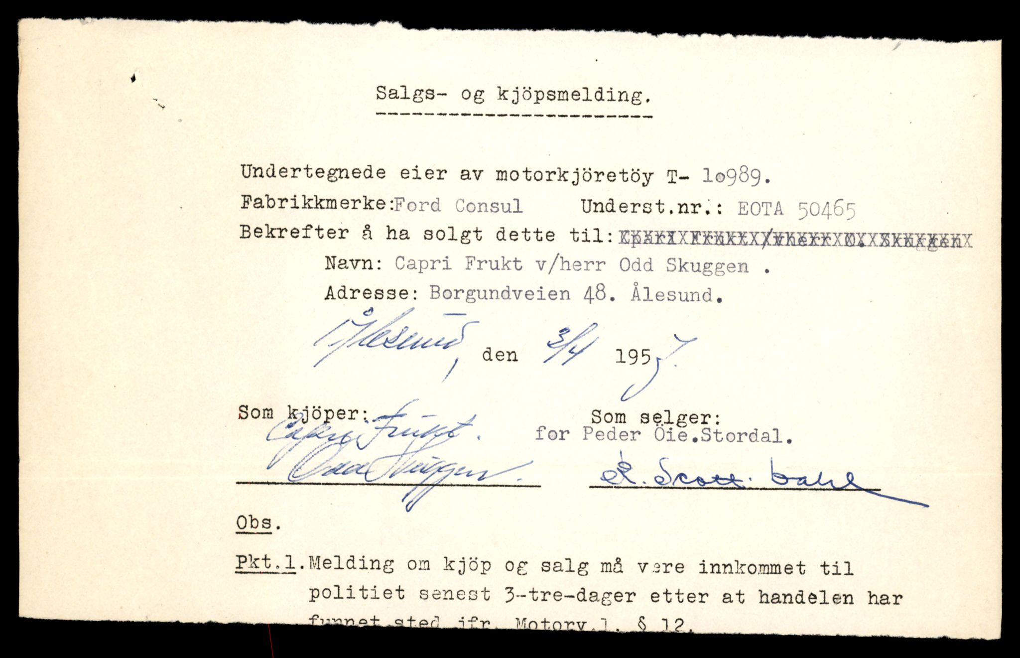 Møre og Romsdal vegkontor - Ålesund trafikkstasjon, AV/SAT-A-4099/F/Fe/L0025: Registreringskort for kjøretøy T 10931 - T 11045, 1927-1998, p. 1603