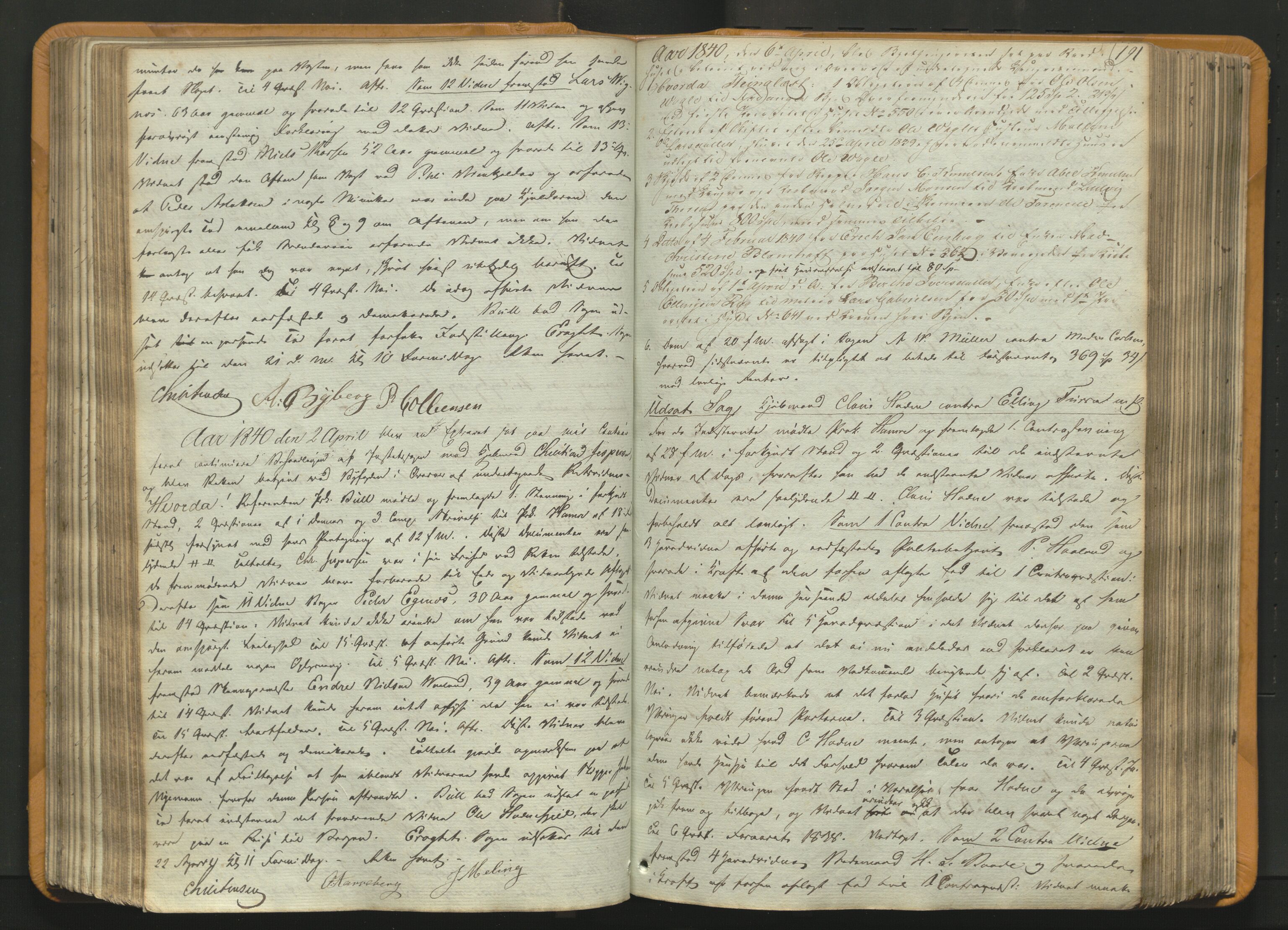 Stavanger byfogd, AV/SAST-A-101408/001/3/30/30BA/L0054: Bytingprotkoll, 1838-1843, p. 190b-191a