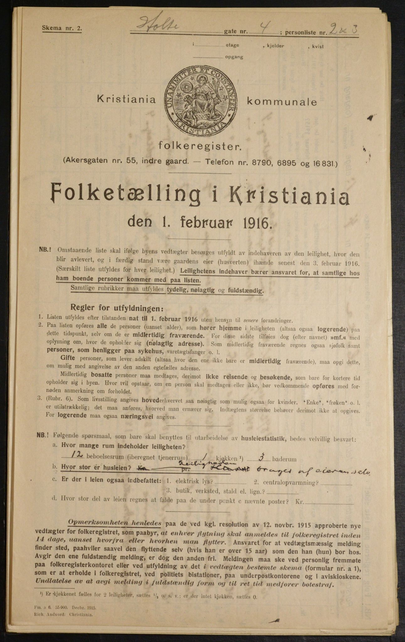 OBA, Municipal Census 1916 for Kristiania, 1916, p. 41804