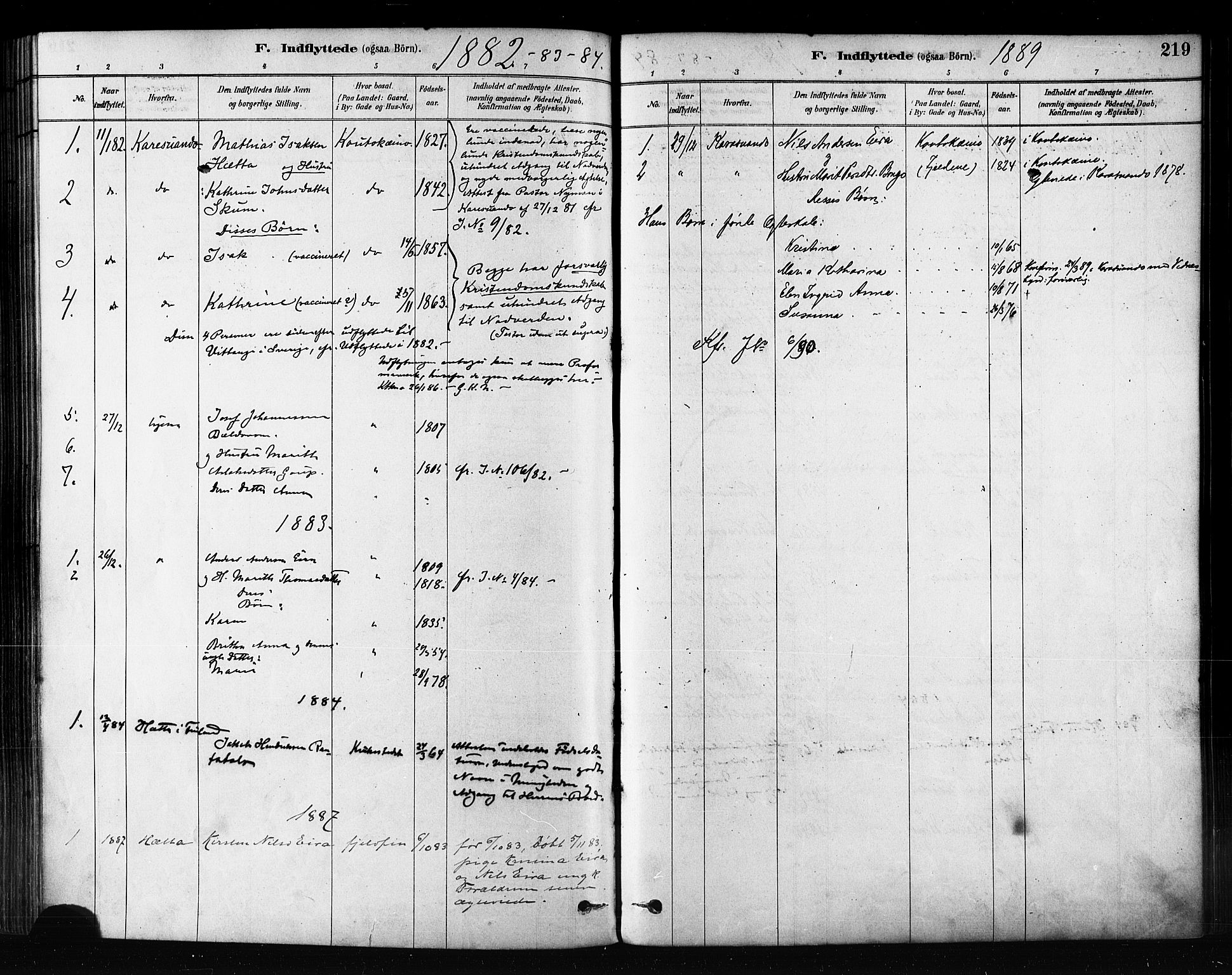 Kautokeino sokneprestembete, AV/SATØ-S-1340/H/Ha/L0004.kirke: Parish register (official) no. 4, 1877-1896, p. 219