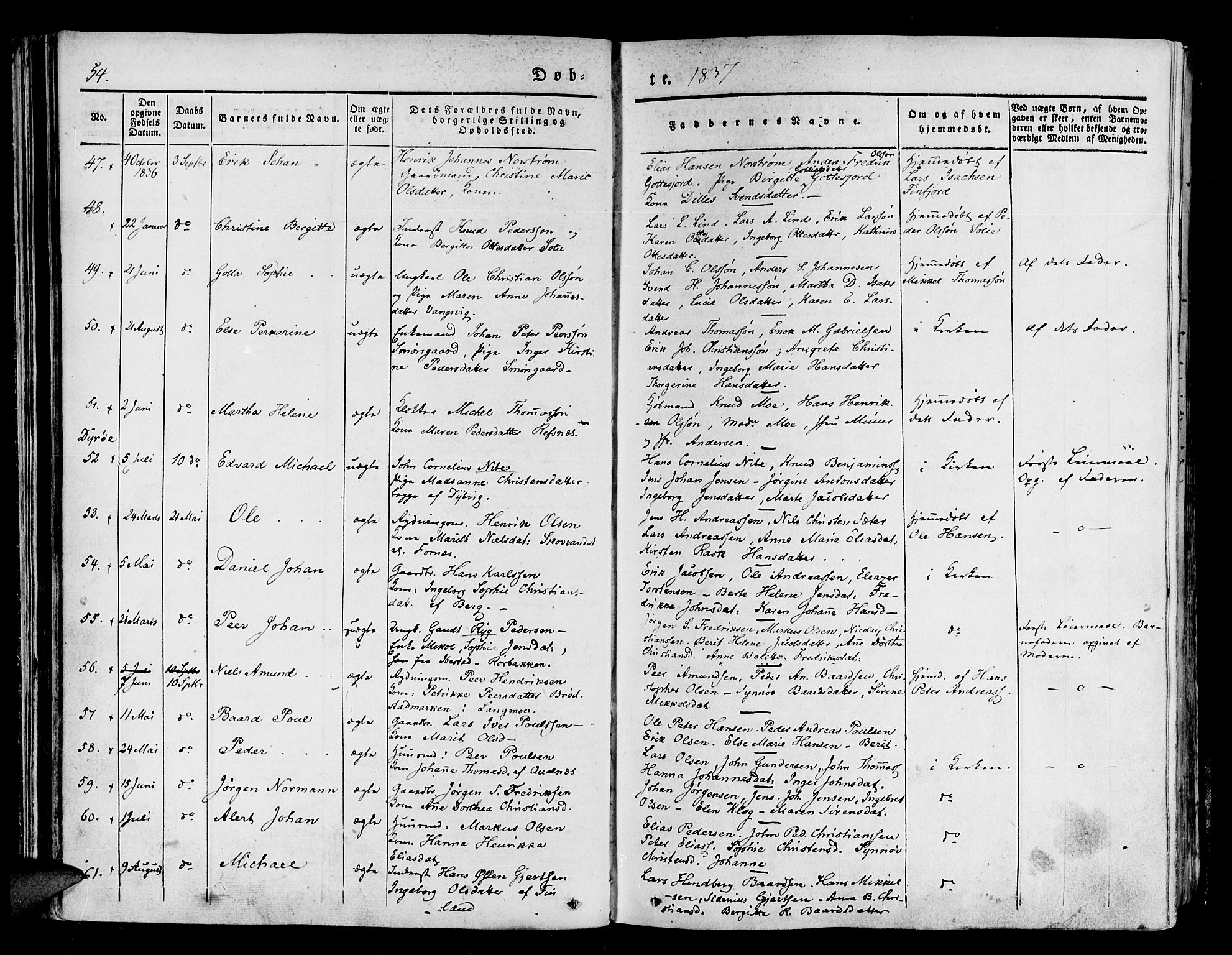 Tranøy sokneprestkontor, AV/SATØ-S-1313/I/Ia/Iaa/L0005kirke: Parish register (official) no. 5, 1829-1844, p. 54