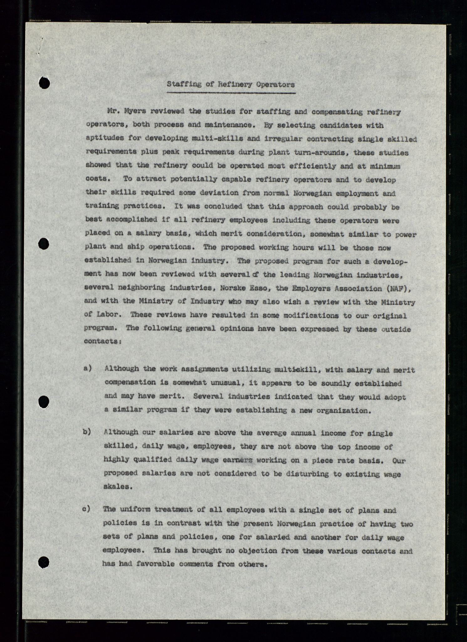 PA 1537 - A/S Essoraffineriet Norge, AV/SAST-A-101957/A/Aa/L0002/0001: Styremøter / Shareholder meetings, Board meeting minutes, 1957-1961, p. 96