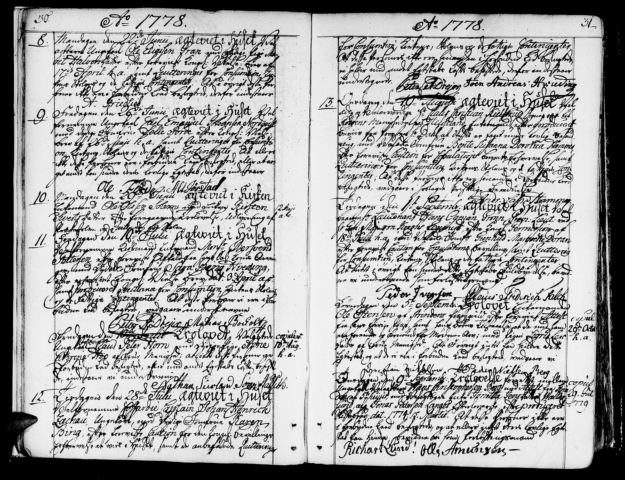 Ministerialprotokoller, klokkerbøker og fødselsregistre - Sør-Trøndelag, SAT/A-1456/602/L0105: Parish register (official) no. 602A03, 1774-1814, p. 30-31