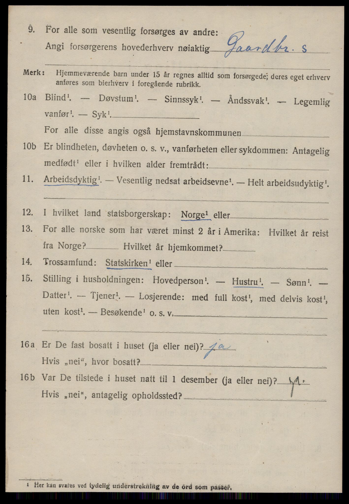 SAT, 1920 census for Borgund, 1920, p. 11261