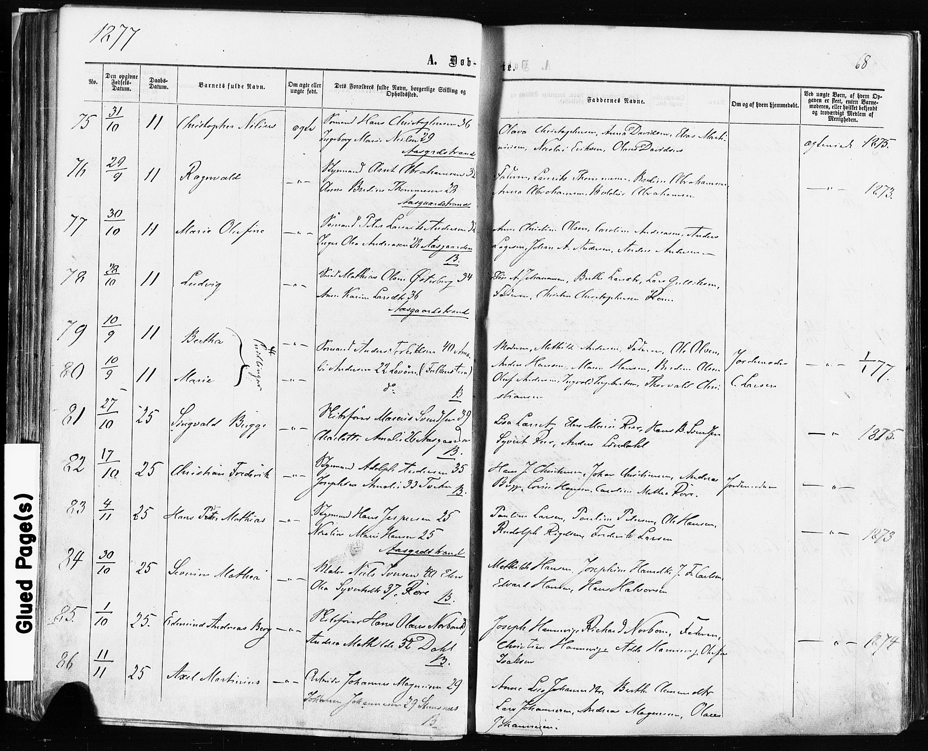 Borre kirkebøker, AV/SAKO-A-338/F/Fa/L0008: Parish register (official) no. I 8, 1868-1877, p. 68