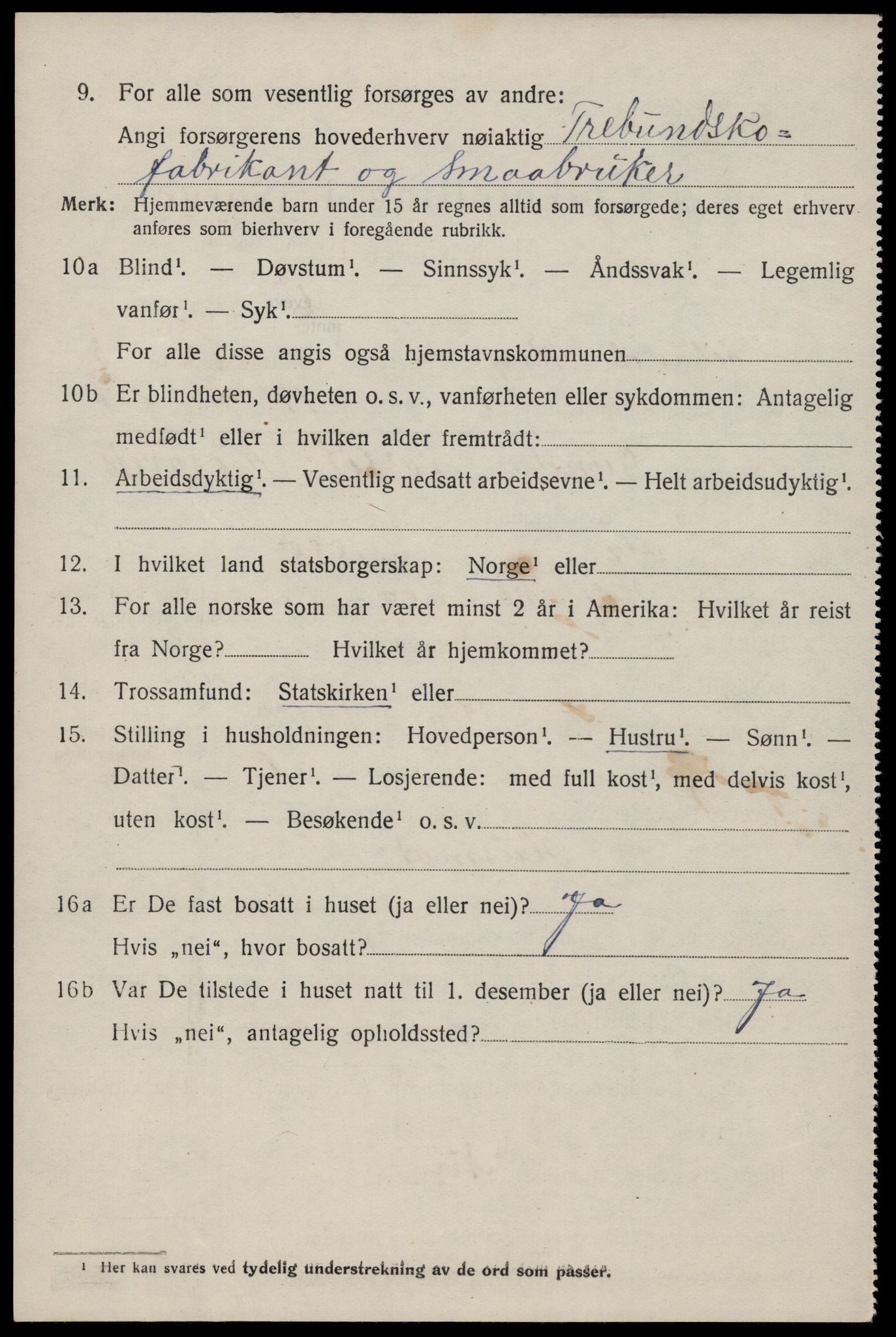 SAST, 1920 census for Høyland, 1920, p. 3025