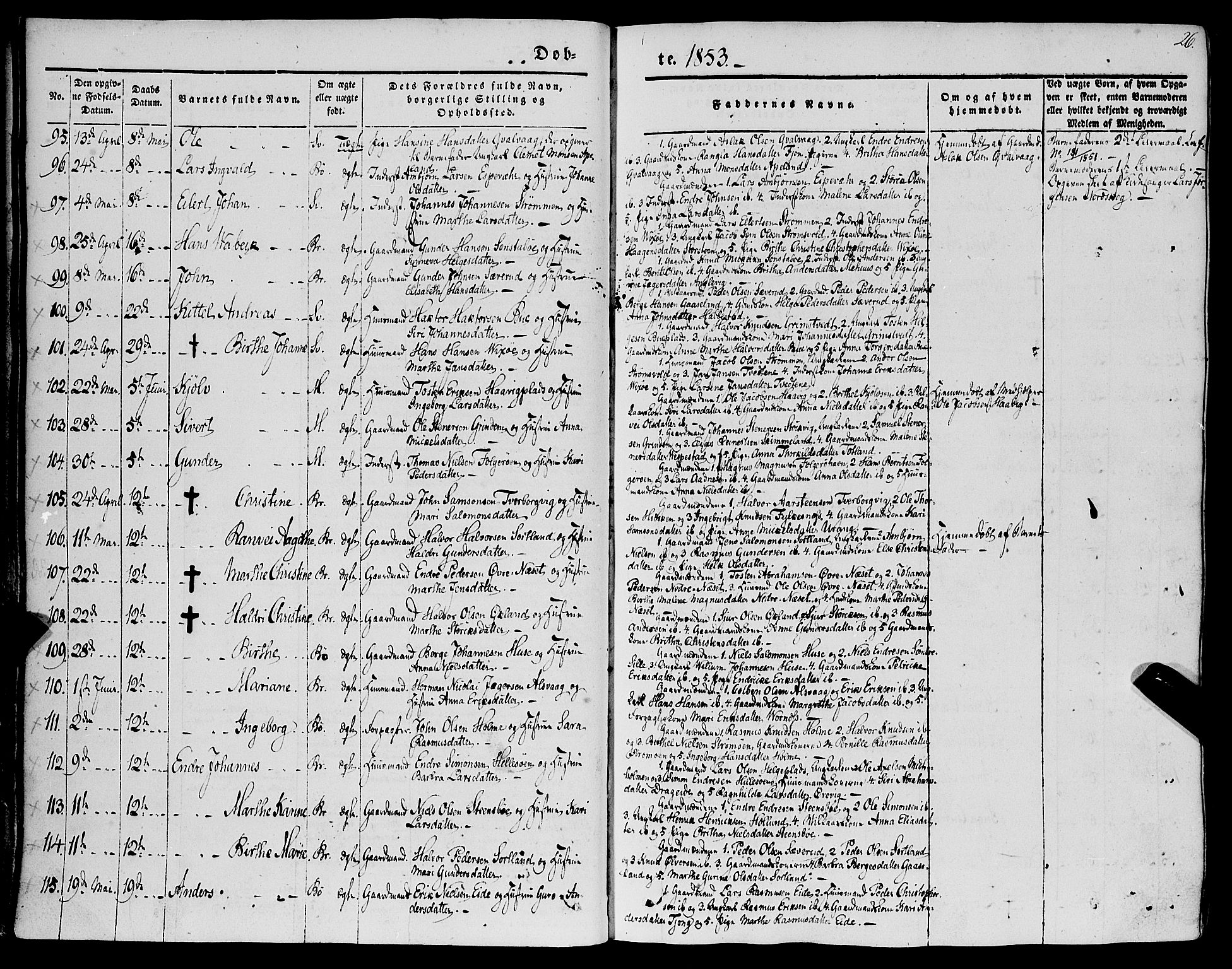 Finnås sokneprestembete, AV/SAB-A-99925/H/Ha/Haa/Haaa/L0007: Parish register (official) no. A 7, 1850-1862, p. 26