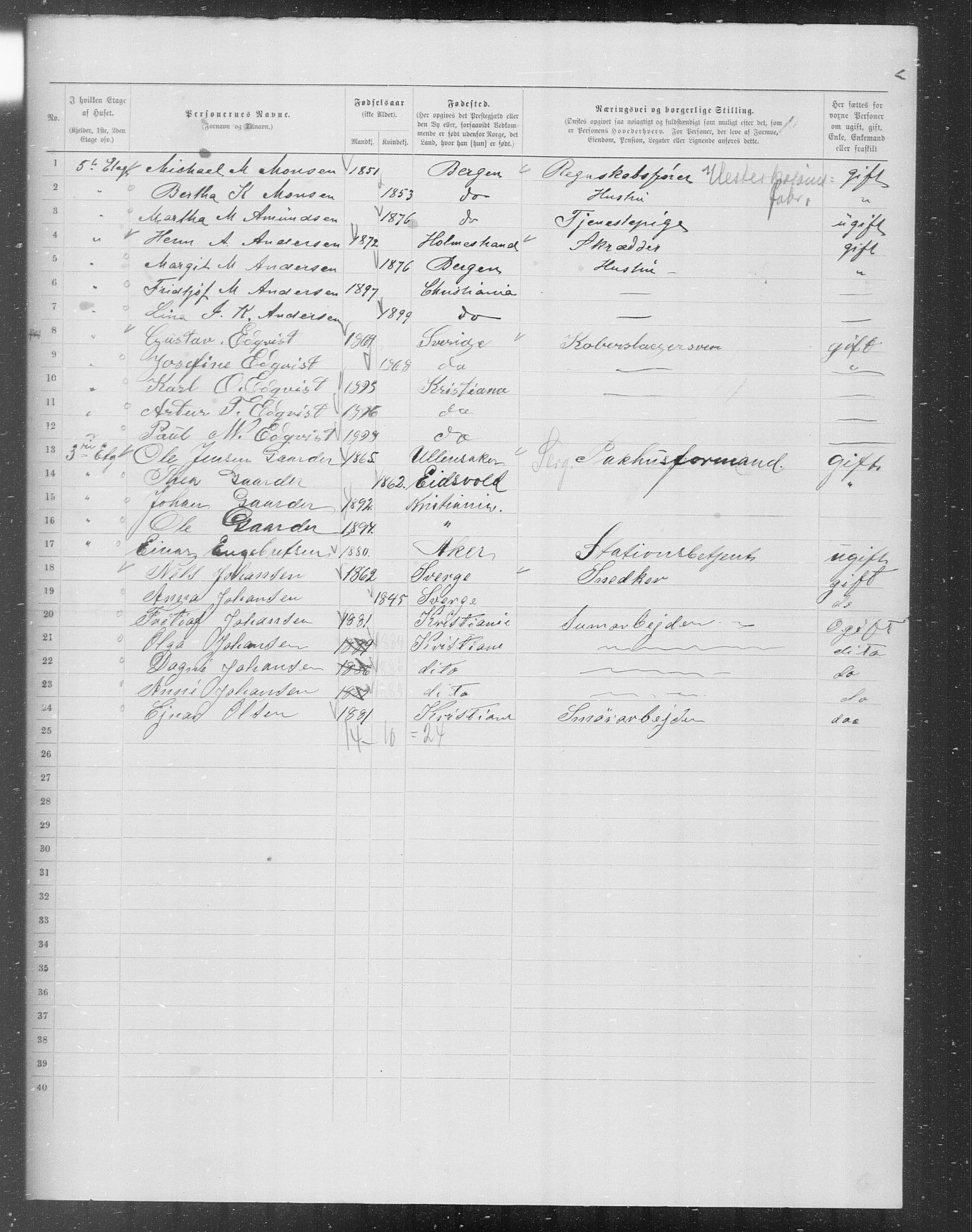 OBA, Municipal Census 1899 for Kristiania, 1899, p. 6749