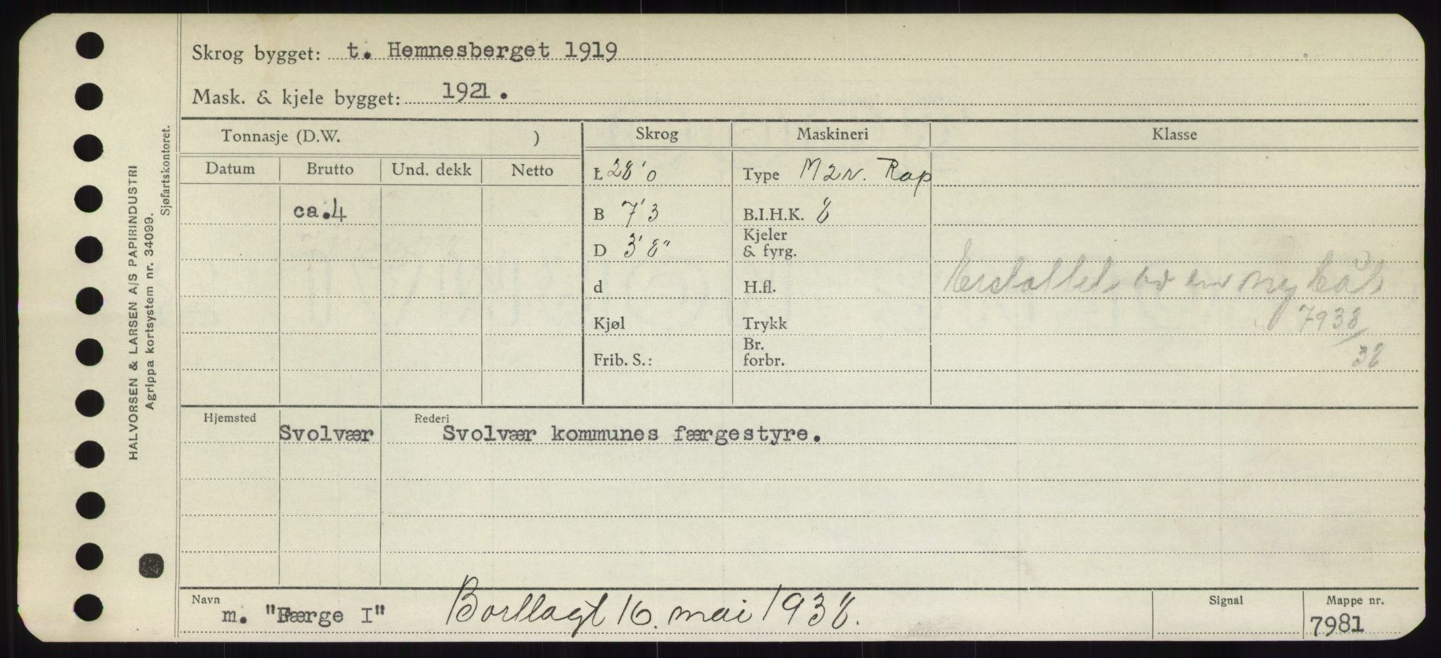 Sjøfartsdirektoratet med forløpere, Skipsmålingen, RA/S-1627/H/Hd/L0011: Fartøy, Fla-Får, p. 629