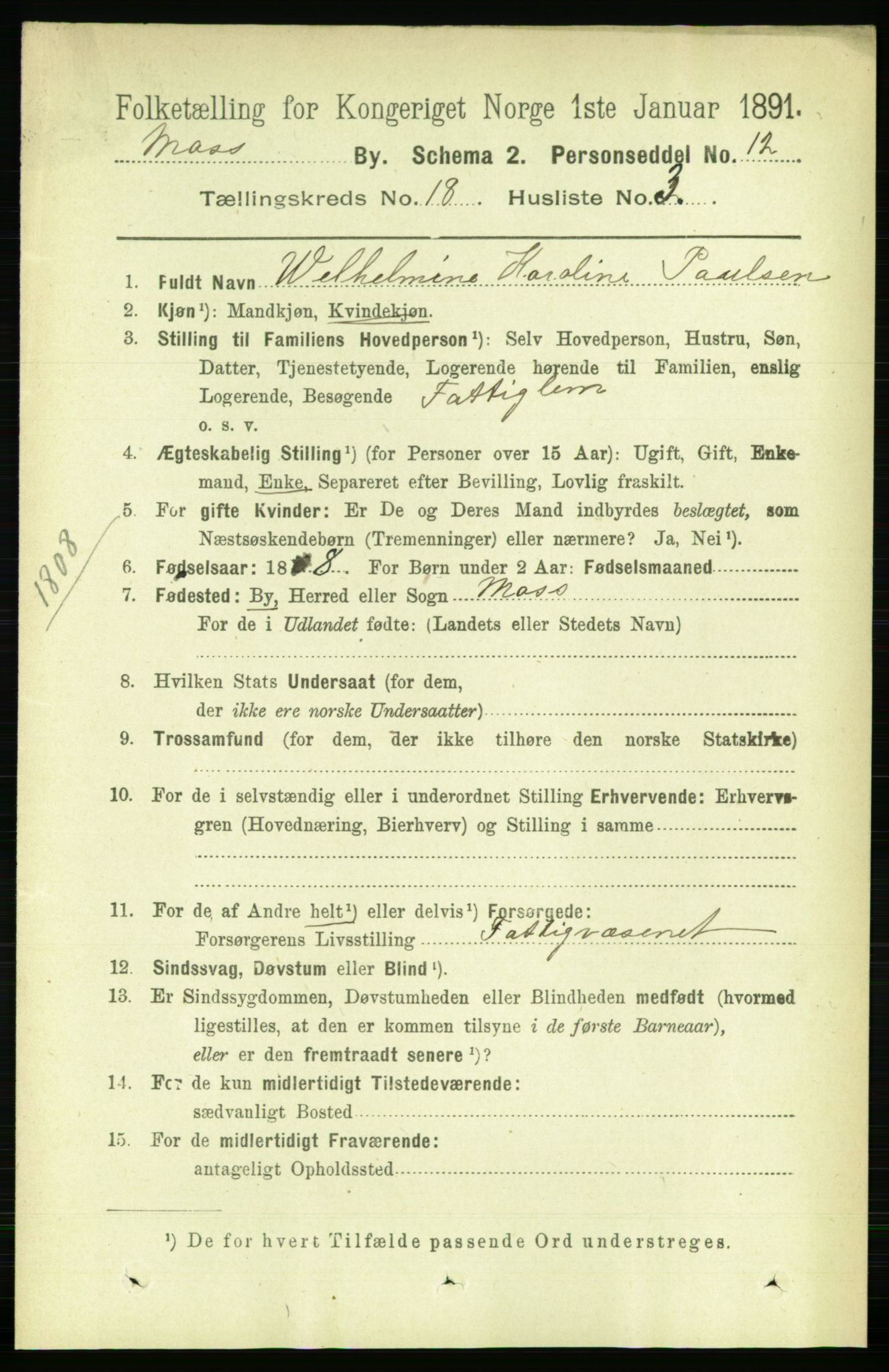 RA, 1891 census for 0104 Moss, 1891, p. 8210