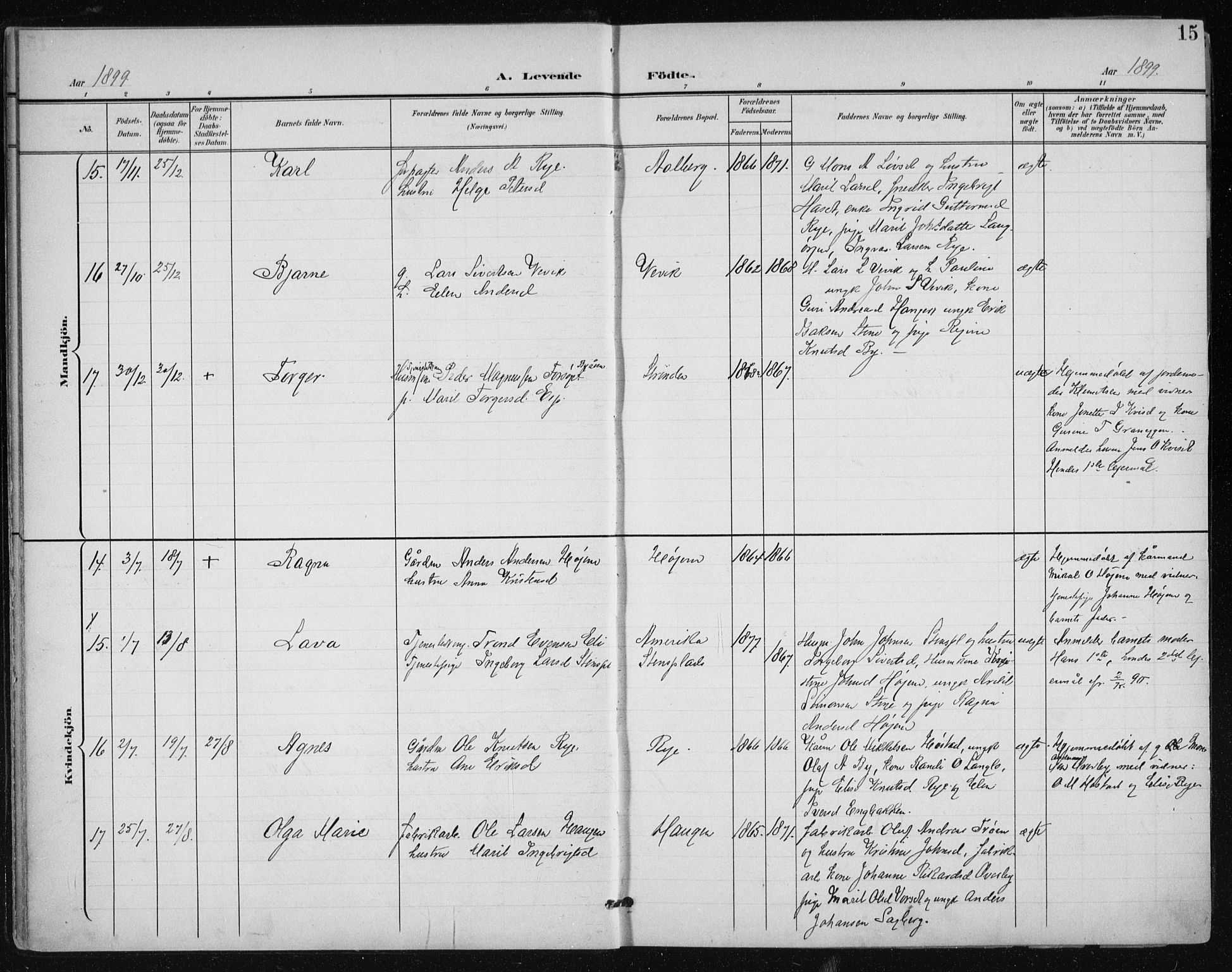 Ministerialprotokoller, klokkerbøker og fødselsregistre - Sør-Trøndelag, SAT/A-1456/612/L0380: Parish register (official) no. 612A12, 1898-1907, p. 15