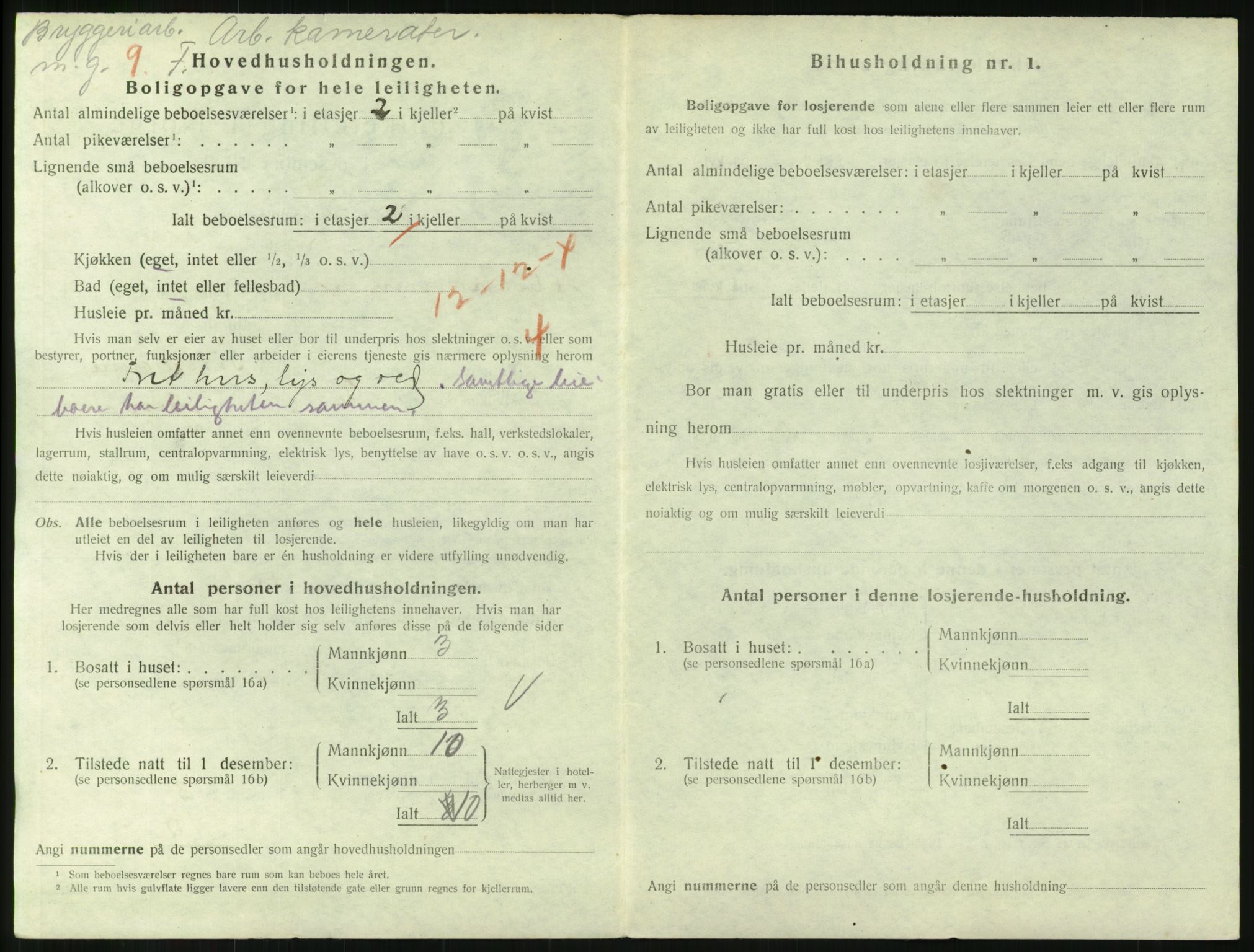 SAH, 1920 census for Lillehammer, 1920, p. 2315