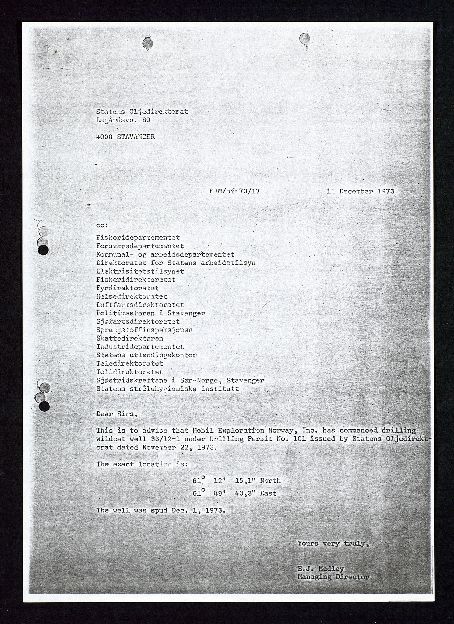 Pa 1578 - Mobil Exploration Norway Incorporated, AV/SAST-A-102024/4/D/Da/L0116: S.E. Smith - Sak og korrespondanse, 1973-1976, p. 163