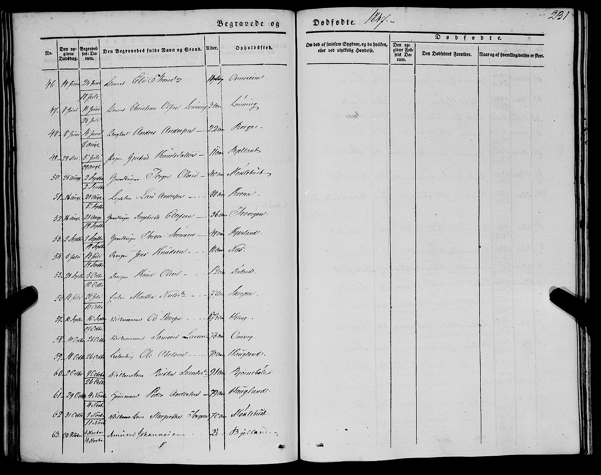 Kvinnherad sokneprestembete, SAB/A-76401/H/Haa: Parish register (official) no. A 7, 1843-1853, p. 231